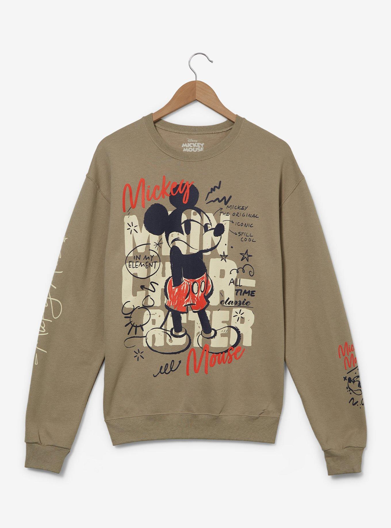 Disney Mickey Mouse Main Character Doodle Icons Women's Crewneck, , hi-res