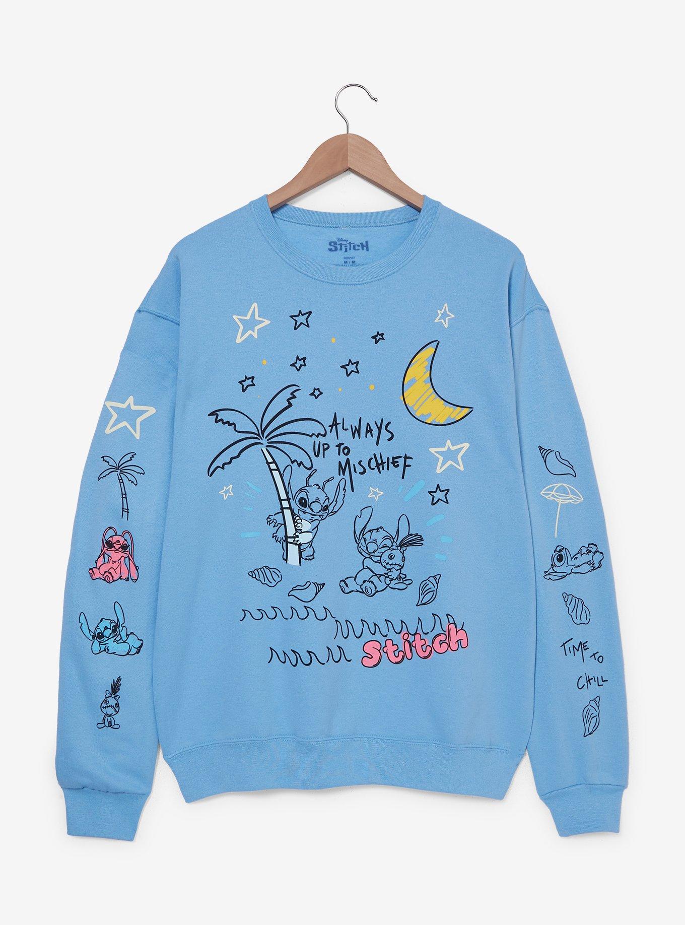 Disney Lilo & Stitch Doodled Stitch Icons Women's Crewneck, , hi-res