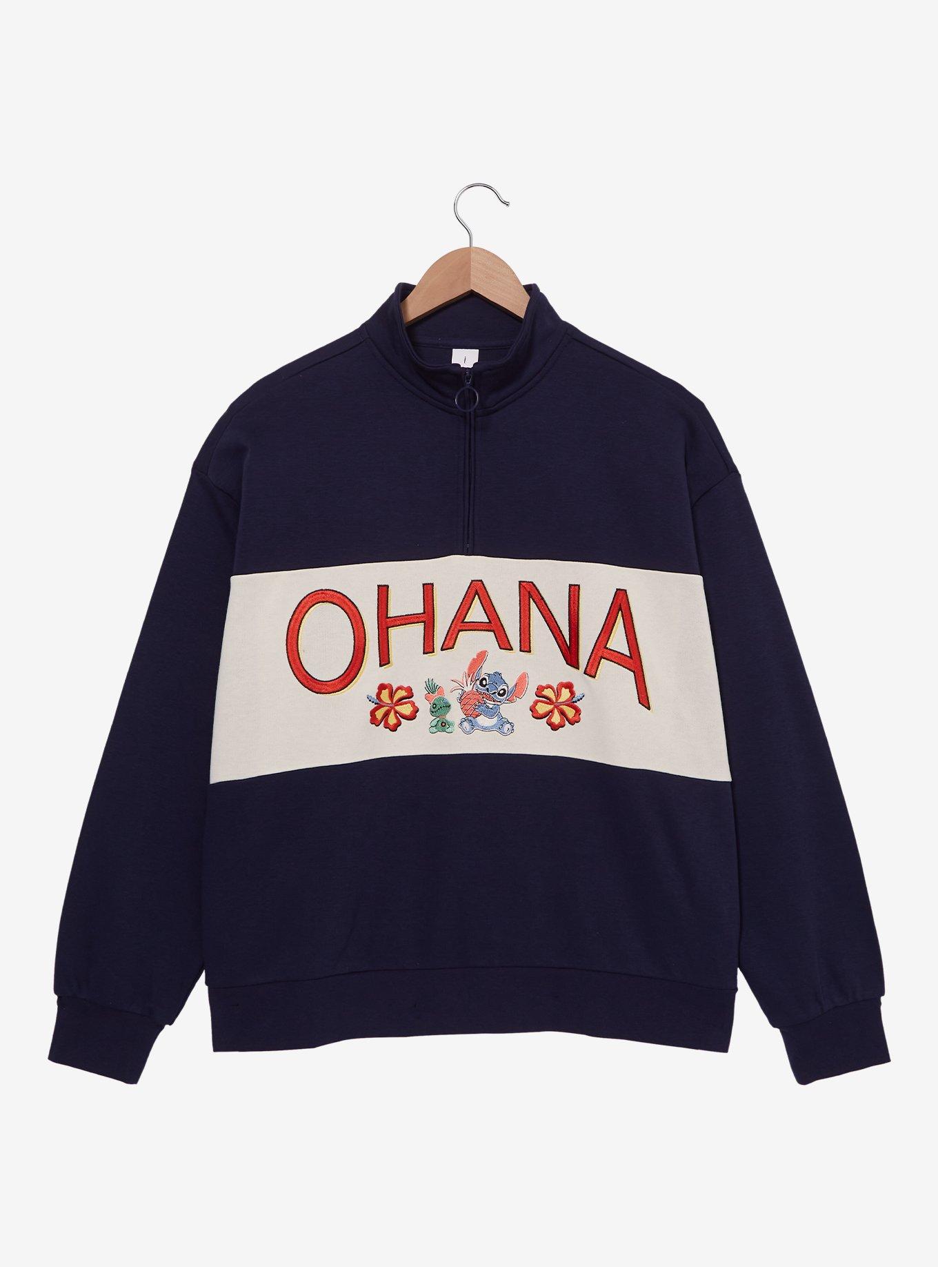 Disney Lilo & Stitch Ohana Surf's Up Quarter Zip Sweatshirt Plus Size, , hi-res