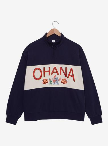 ohana様　オーダー品 Disney Lilo & Stitch Ohana Surf's Up Women's Plus Size Quarter Zip