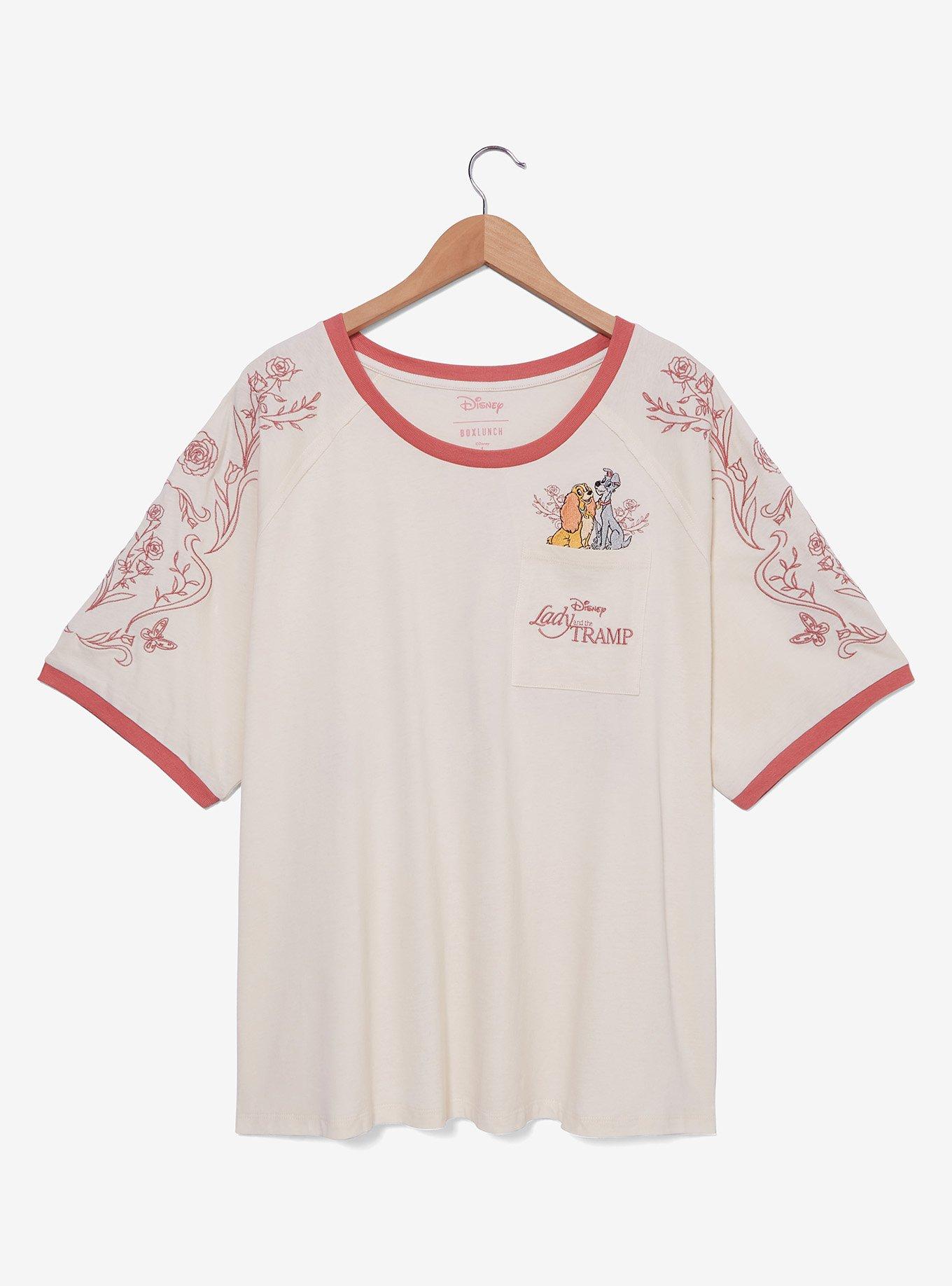 Disney Lady and the Tramp Floral Women's Plus Size T-Shirt — BoxLunch Exclusive, , hi-res