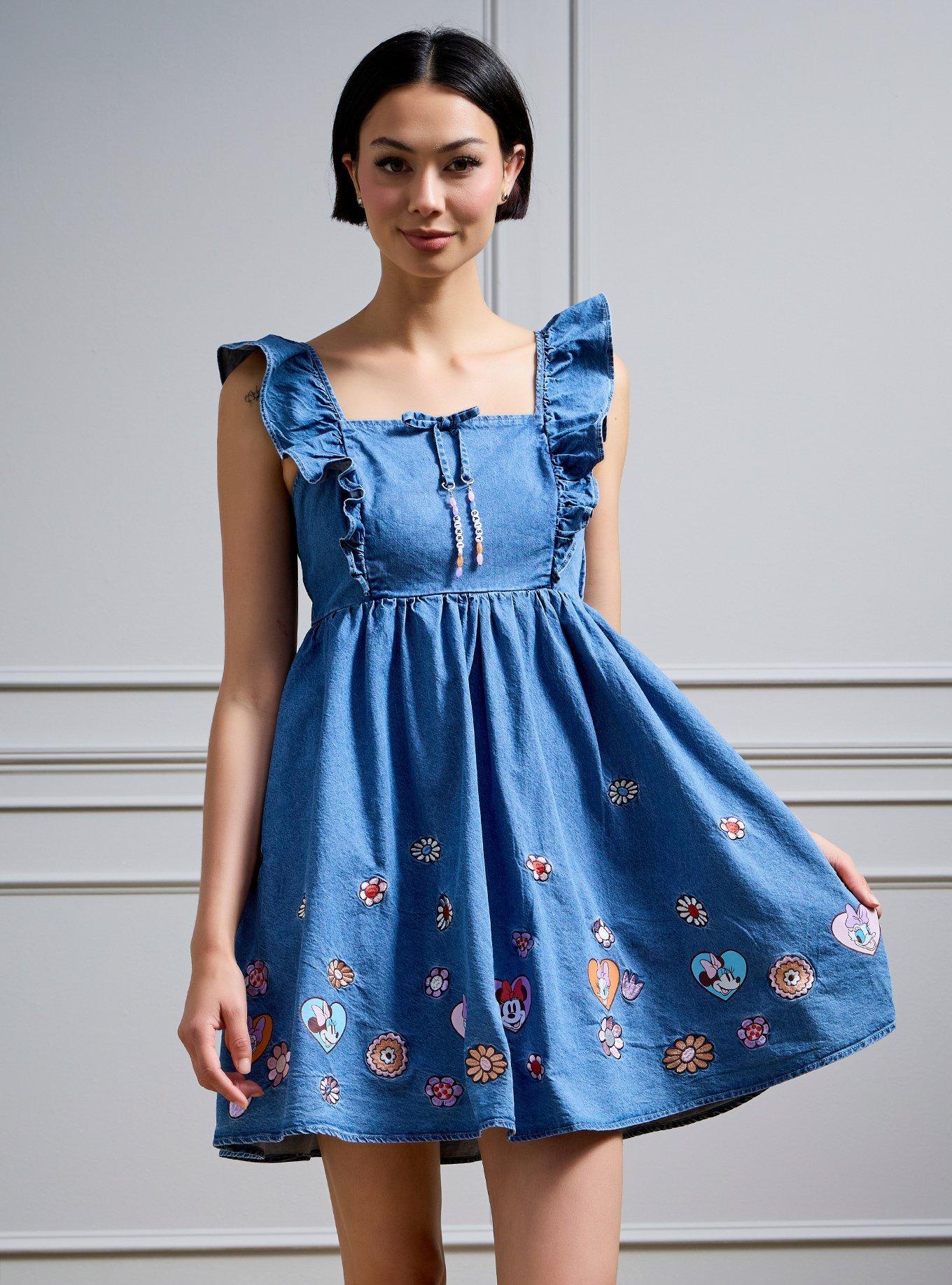 Disney Minnie & Daisy Floral Denim Tank Dress — BoxLunch Exclusive, , hi-res