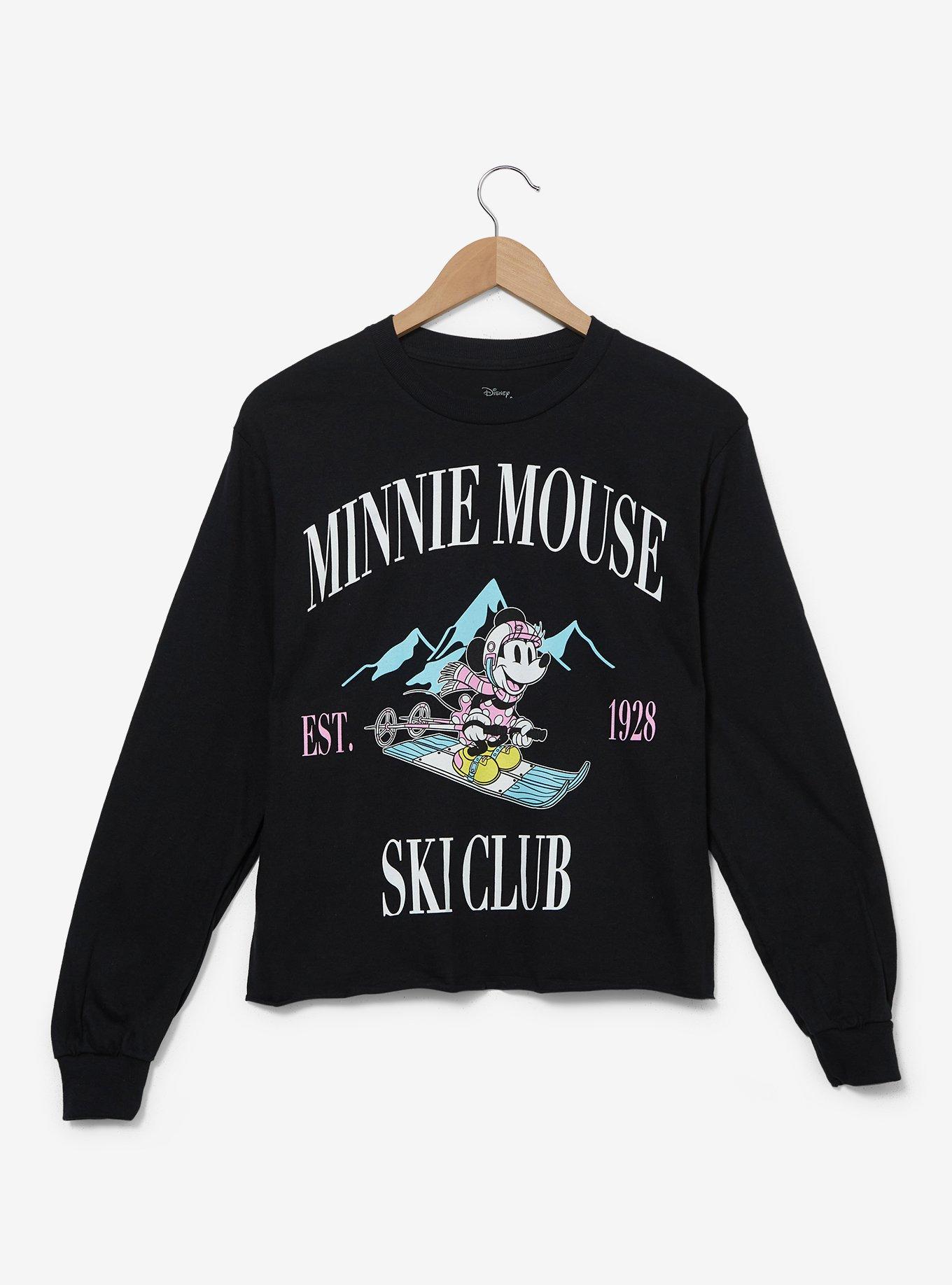 Disney Minnie Mouse Ski Club Women's Cropped Long Sleeve T-Shirt - BoxLunch Exclusive, , hi-res