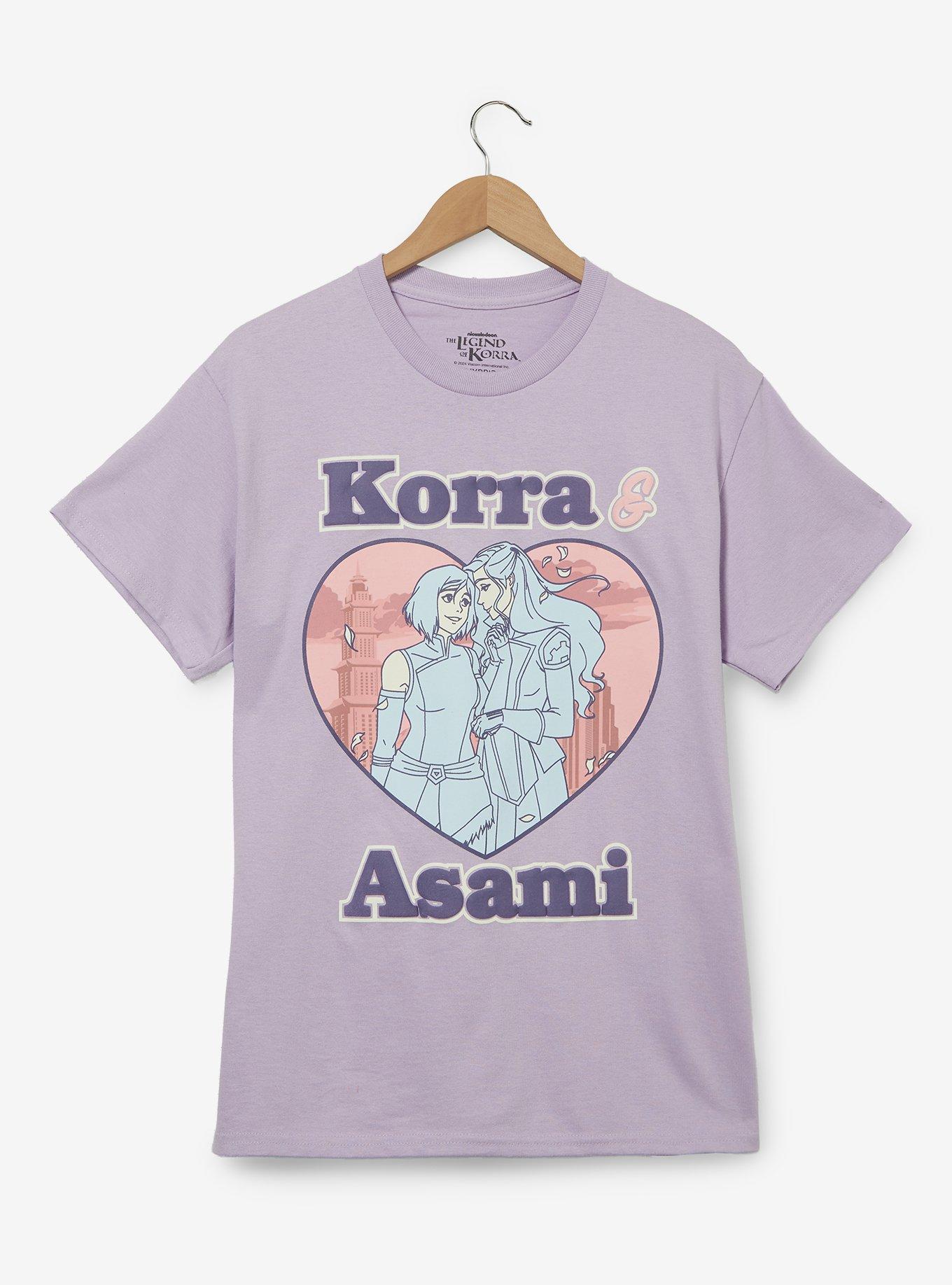 The Legend of Korra Asami & Korra Heart Women's T-Shirt, LILAC, hi-res