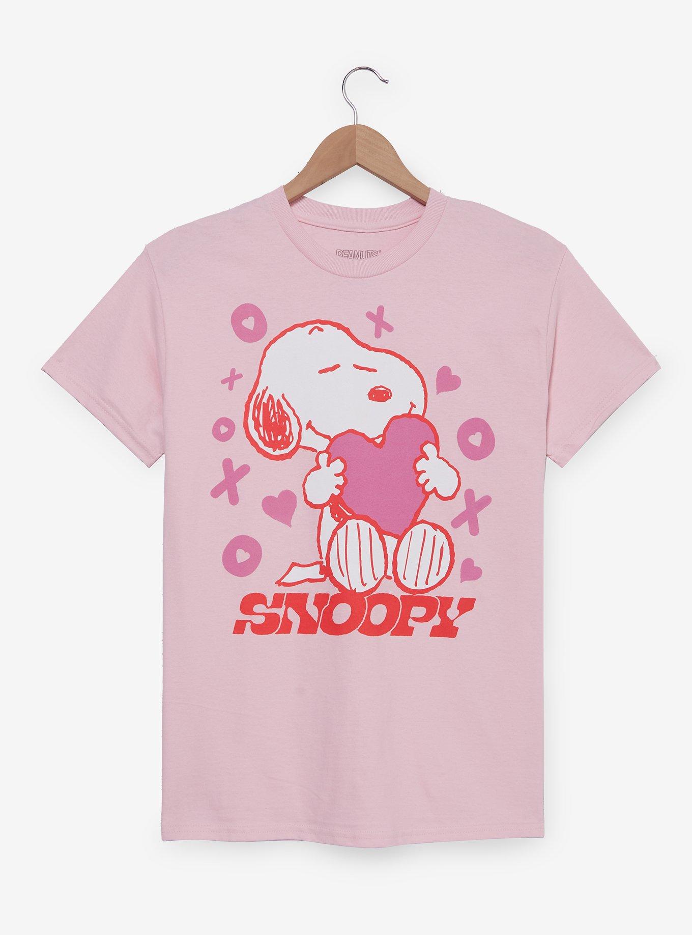 Peanuts Snoopy XO Heart Pink Women's T-Shirt | BoxLunch
