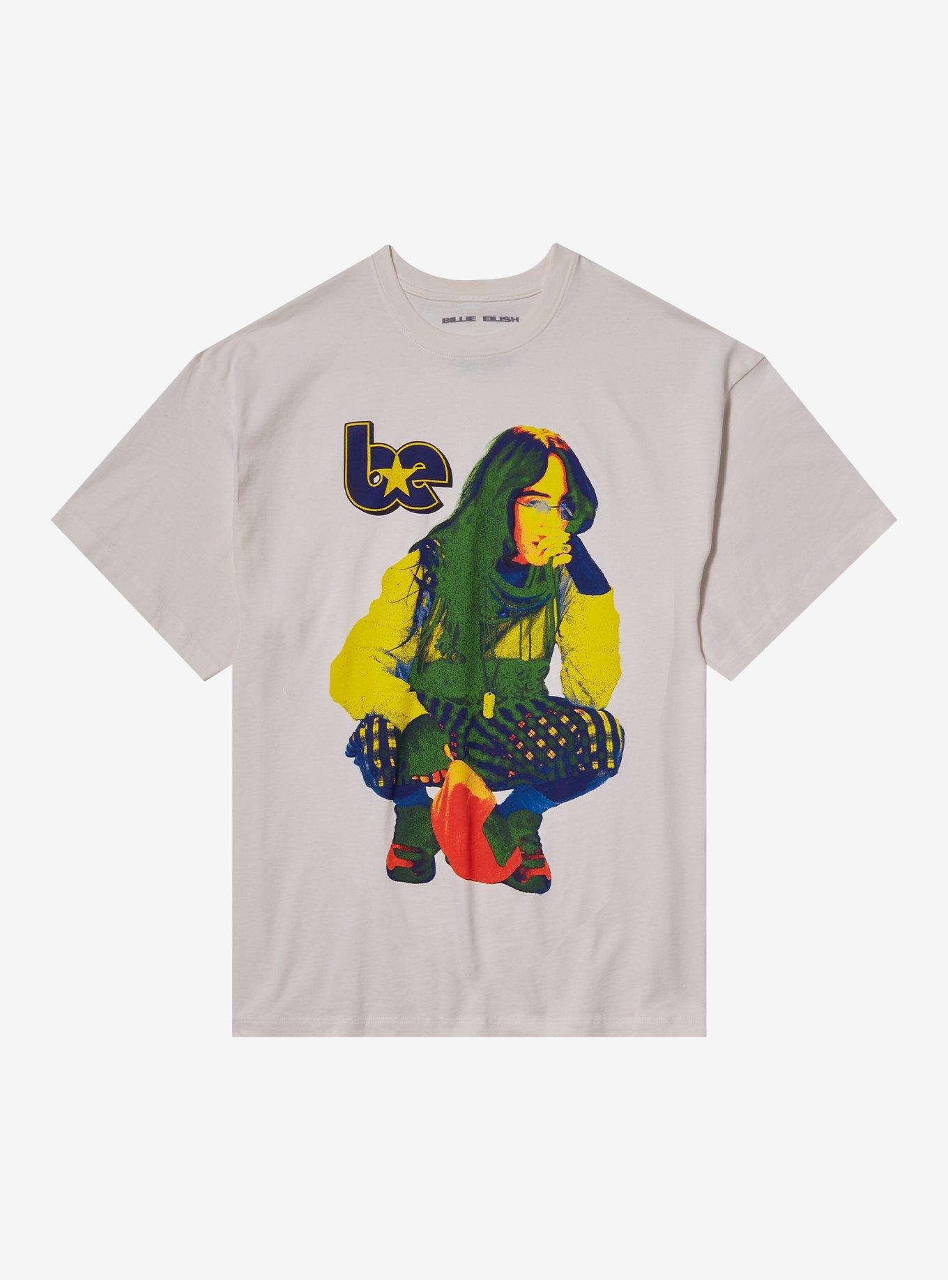 Billie Eilish Neon Crouching Portrait Relaxed Fit Girls T-Shirt