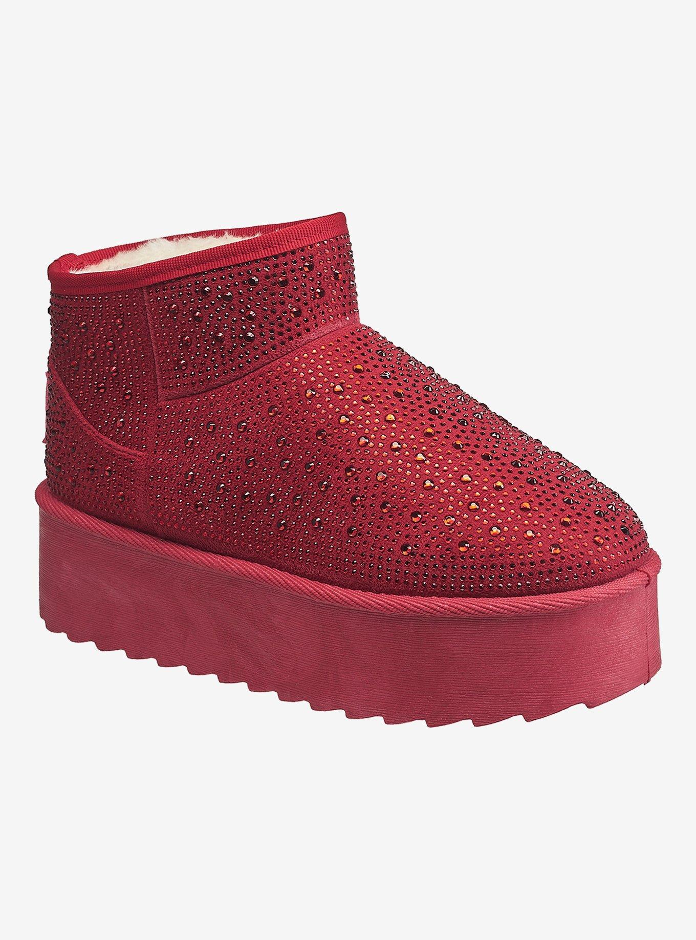 Terry Rhinestone Boot Red Hot Topic