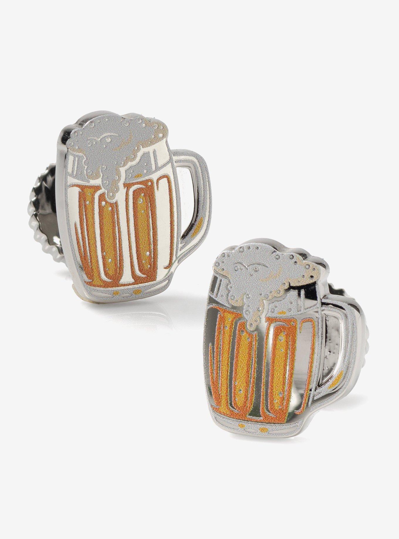 Beer Hidden Message Silver Cufflinks, , hi-res