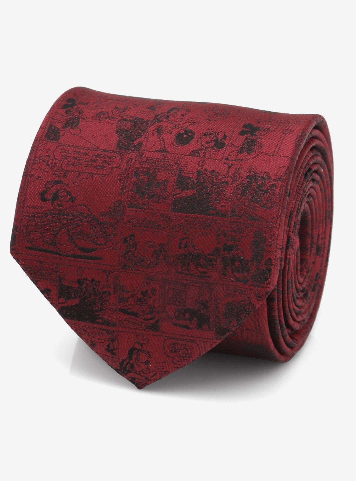 Disney Mickey Mouse Comic Red Silk Tie, , hi-res