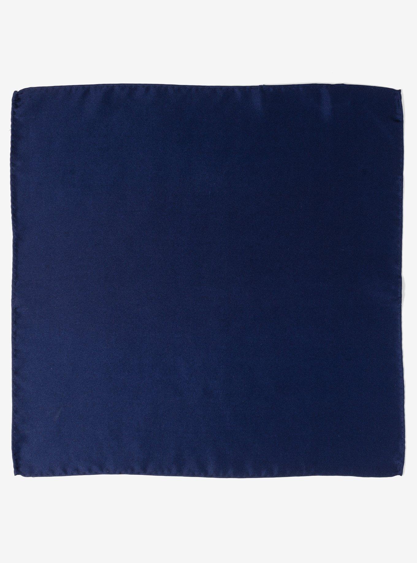 Navy Silk Pocket Square, , hi-res