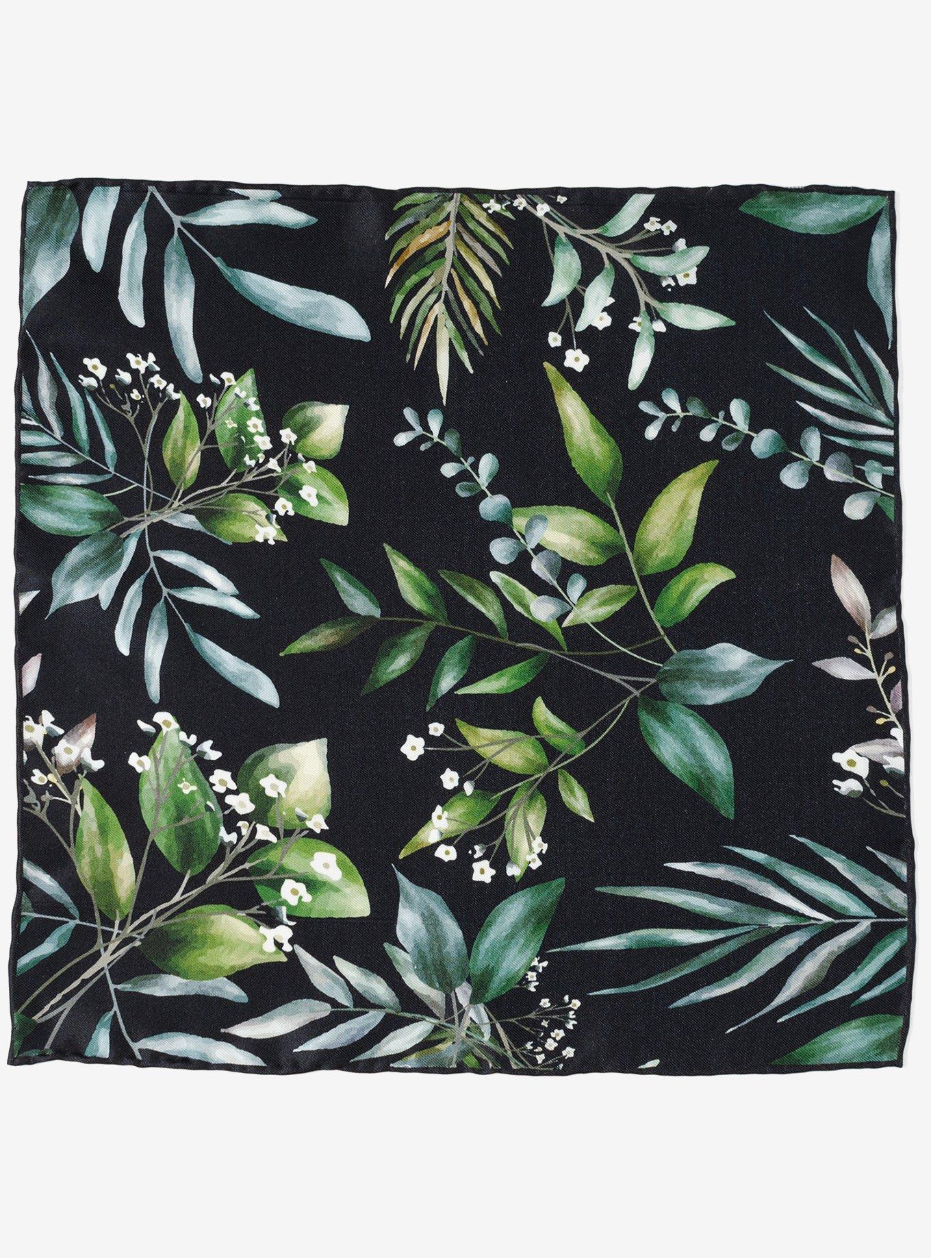 Leaf Watercolor Silk Pocket Square, , hi-res