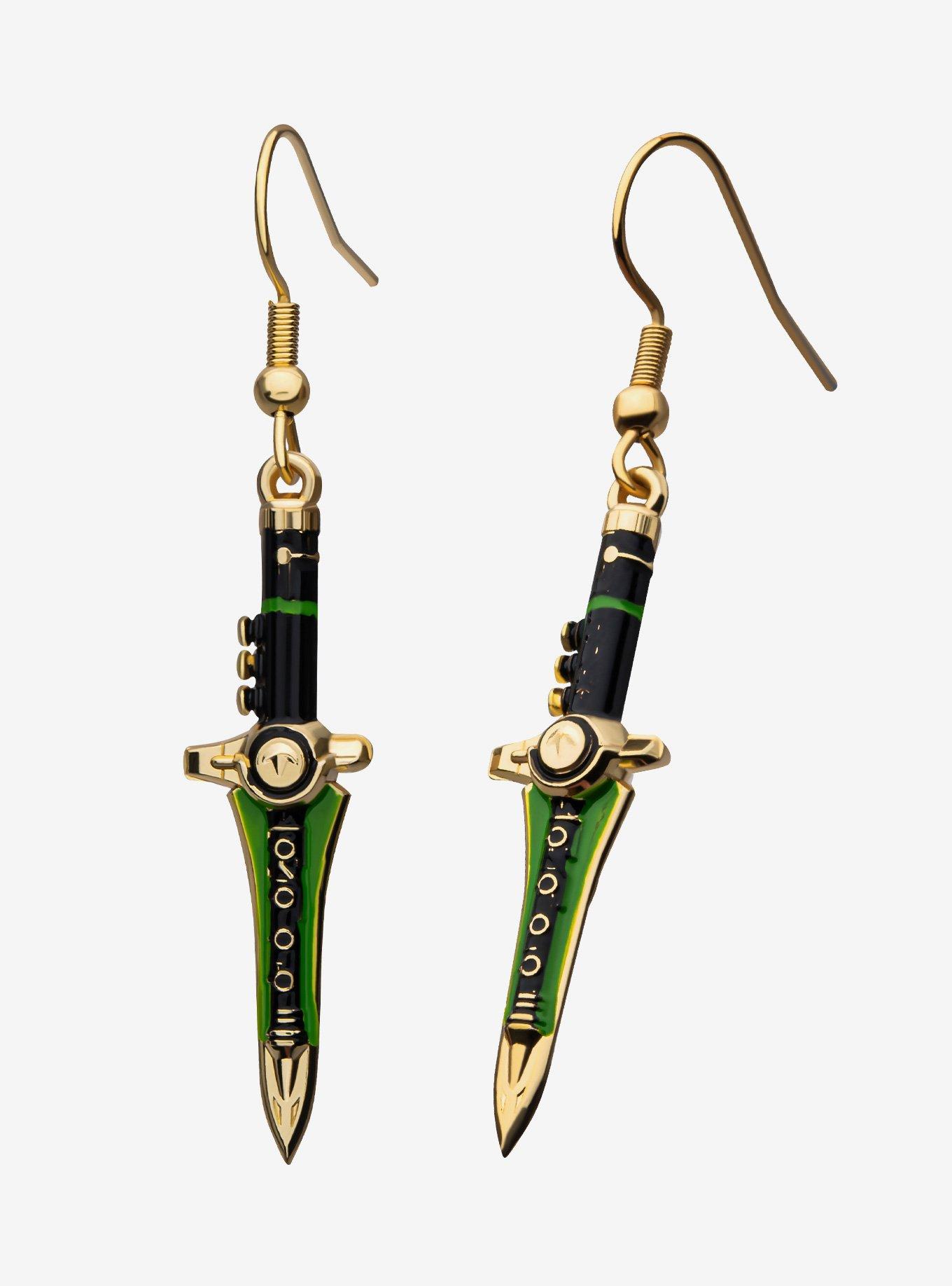 Mighty Morphin Power Rangers Dragon Sword Drop Earrings, , hi-res