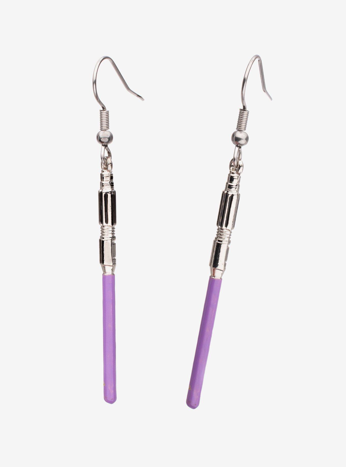 Star Wars Mace Windu Lightsaber Drop Earrings, , hi-res