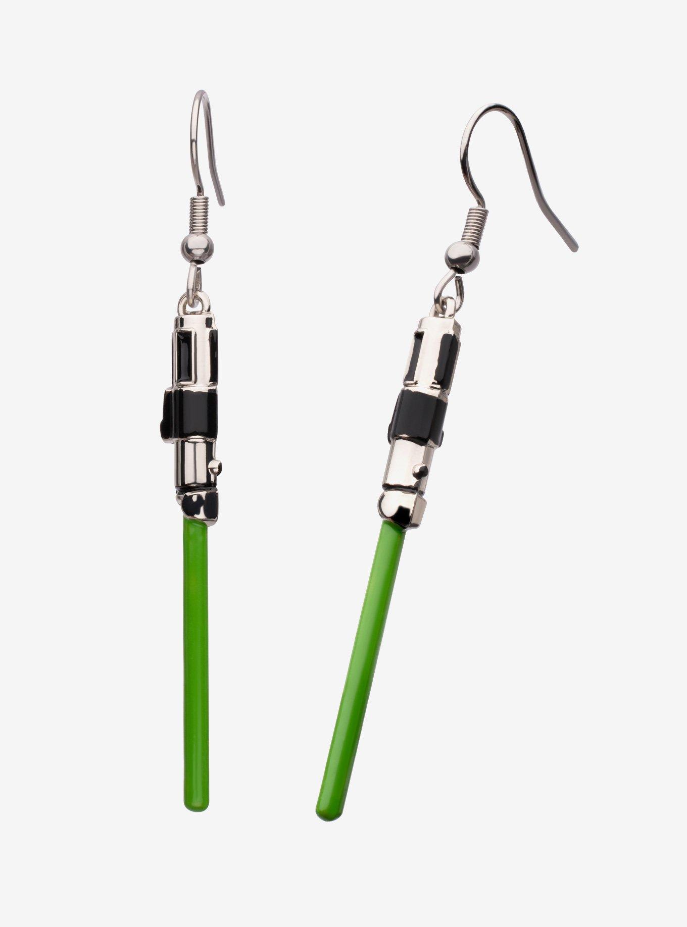 Star Wars Yoda Lightsaber Drop Earrings, , hi-res