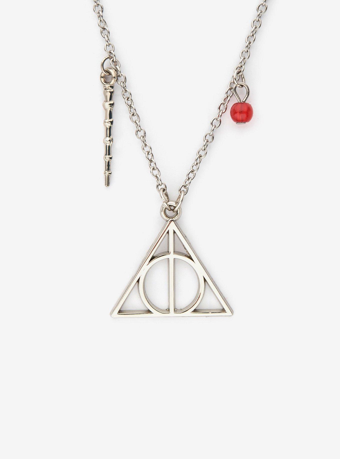 Harry Potter Deathly Hallows Pendant Necklace, , hi-res