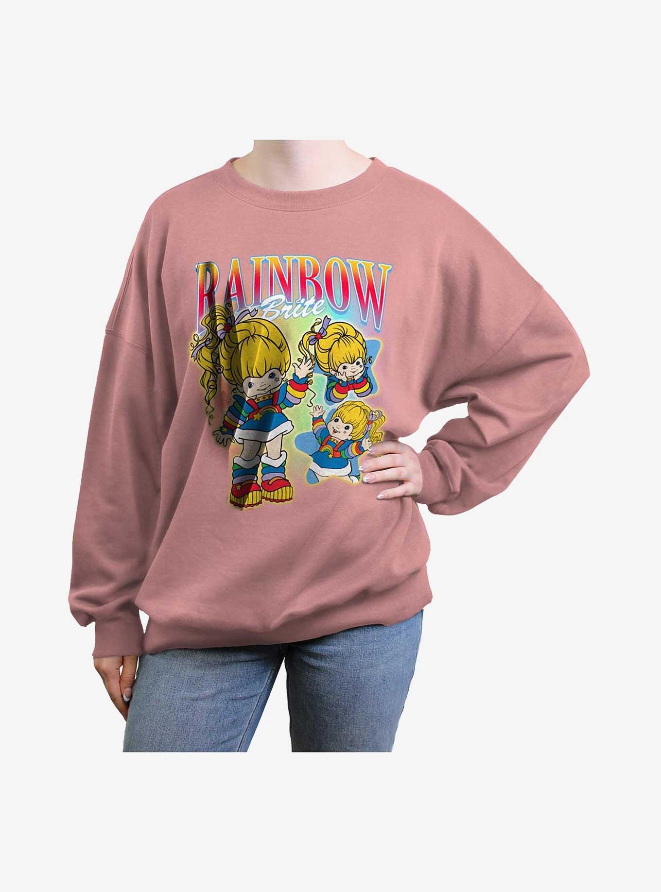 Rainbow Brite Y2K Brite Womens Oversized Sweatshirt, DESERTPNK, hi-res