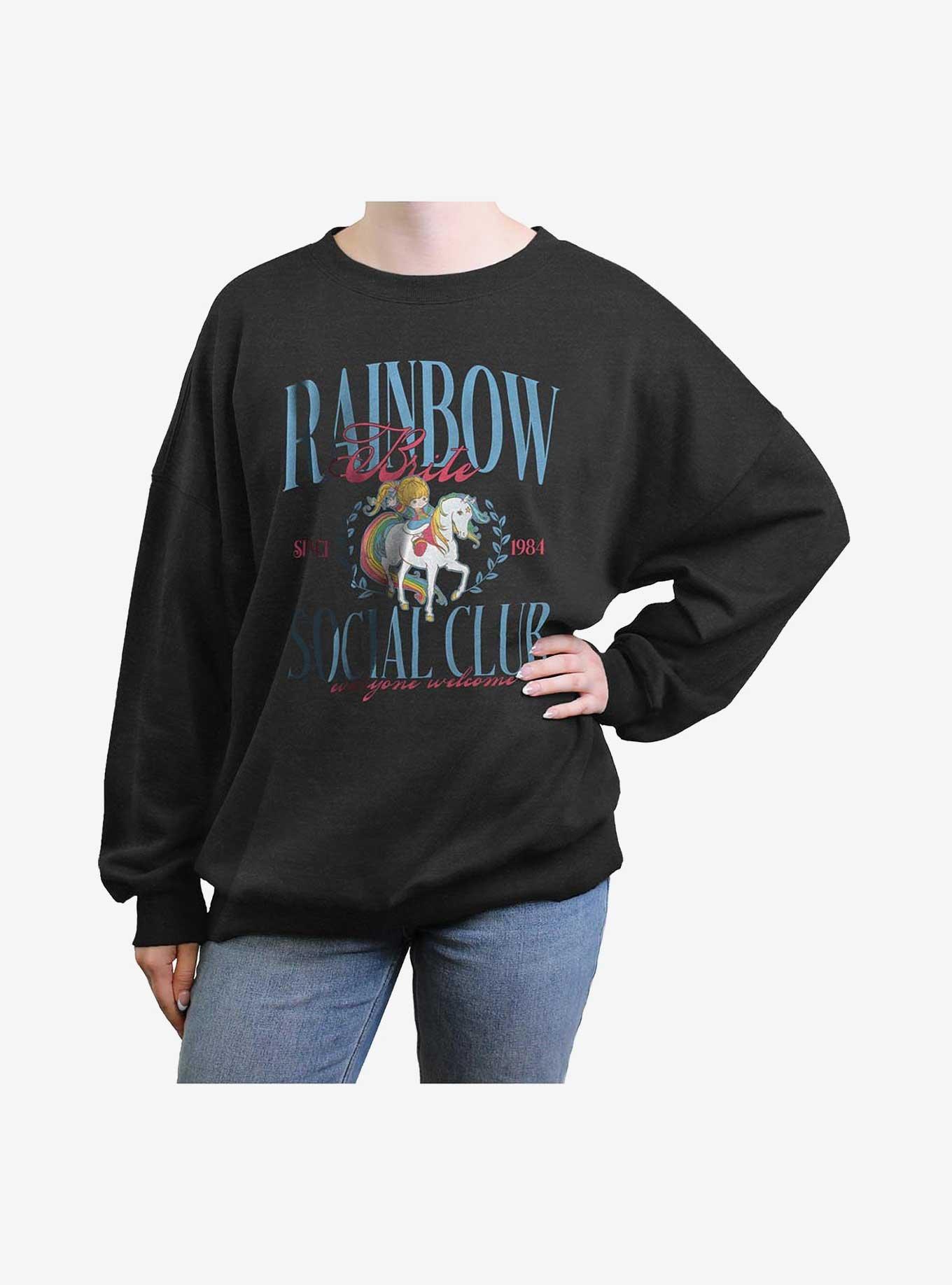 Rainbow Brite Social Club Womens Oversized Sweatshirt, CHAR HTR, hi-res