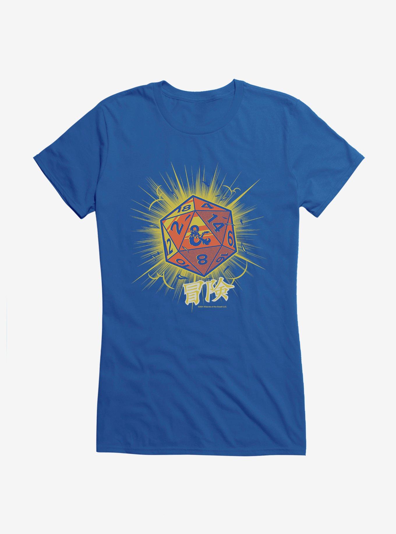 Dungeons & Dragons D20 Dice Asian Letters Girls T-Shirt, ROYAL, hi-res
