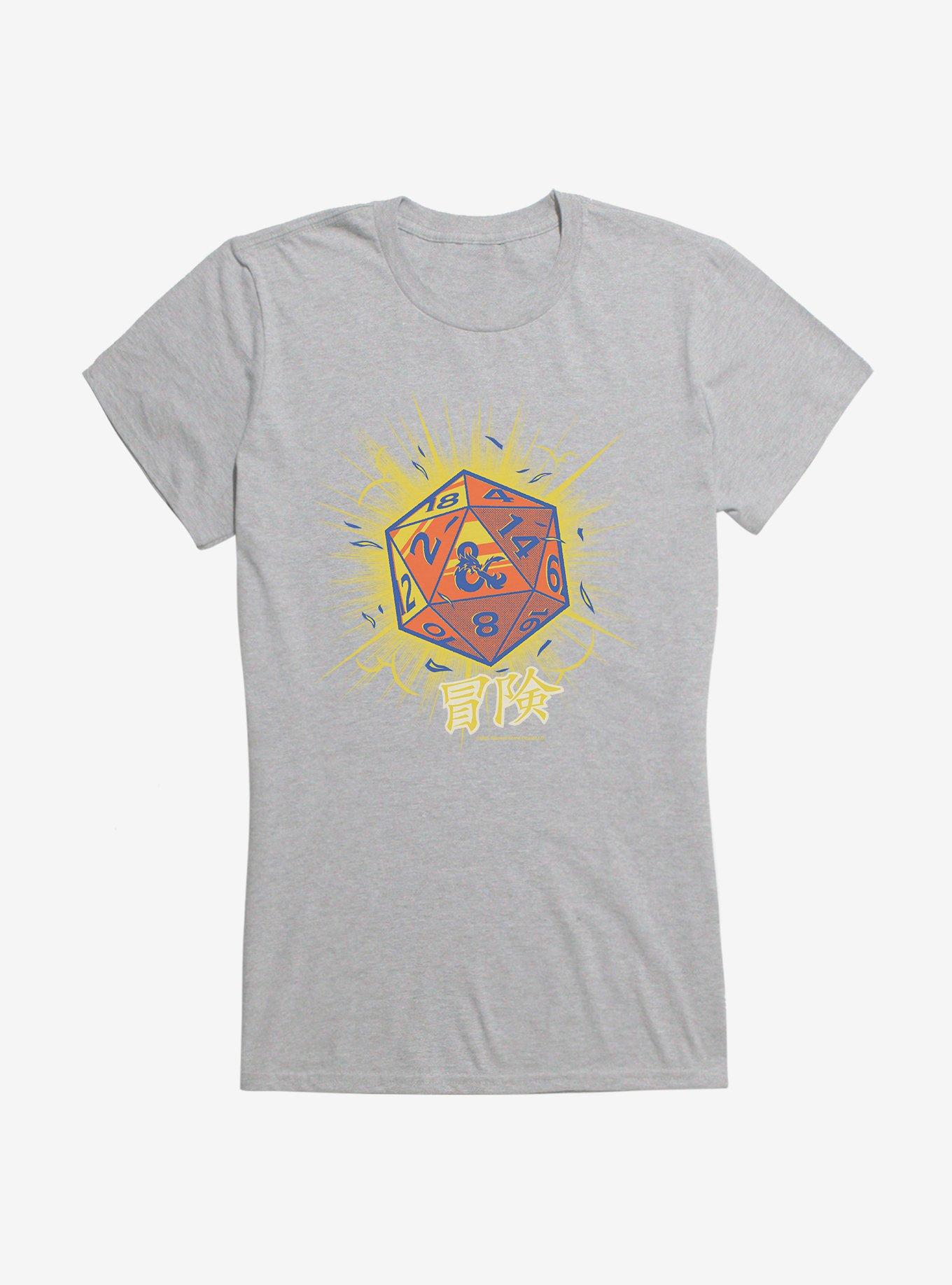 Dungeons & Dragons D20 Dice Asian Letters Girls T-Shirt, SPORT GRAY, hi-res