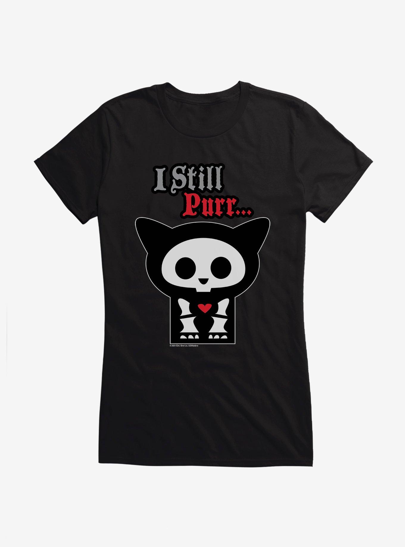 Skelanimals Kit I Still Purr Girls T-Shirt, BLACK, hi-res