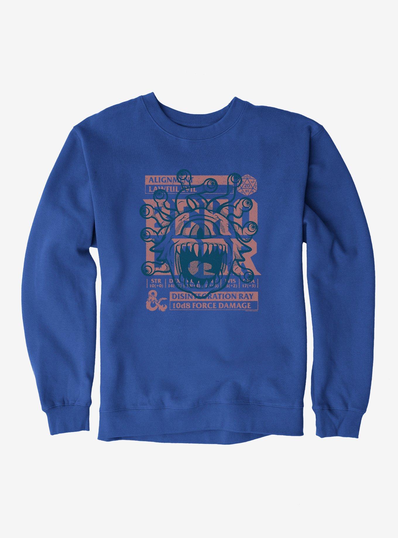 Dungeons & Dragons Disentegration Ray Retro Competition Cards Sweatshirt, ROYAL, hi-res