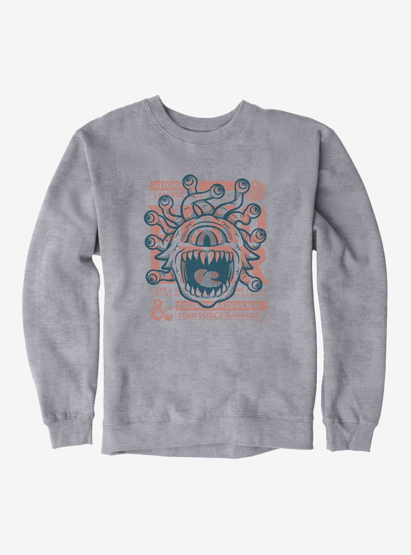 Dungeons & Dragons Disentegration Ray Retro Competition Cards Sweatshirt