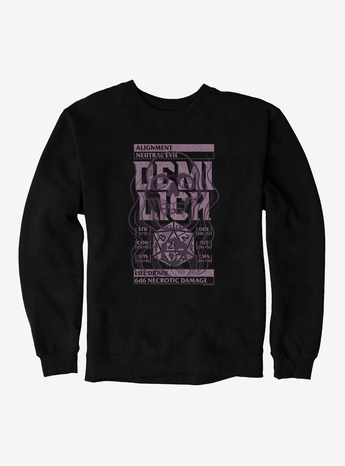 Dungeons & Dragons Life Drain Retro Competition Cards Sweatshirt, BLACK, hi-res