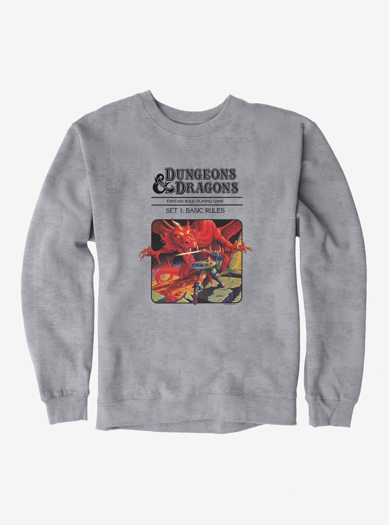 Dungeons & Dragons Vintage Dragon and the Knight Sweatshirt, SPORT GRAY, hi-res