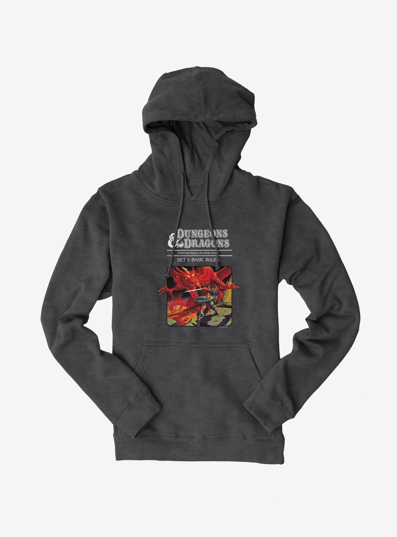 Dungeons & Dragons Vintage Dragon and the Knight Hoodie, DARK HEATHER, hi-res