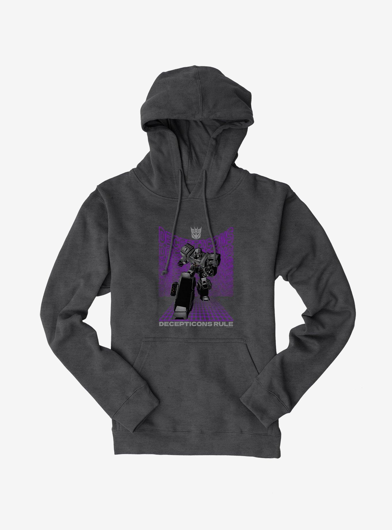 Transformers Decepticons Rule Megatron Hoodie, DARK HEATHER, hi-res