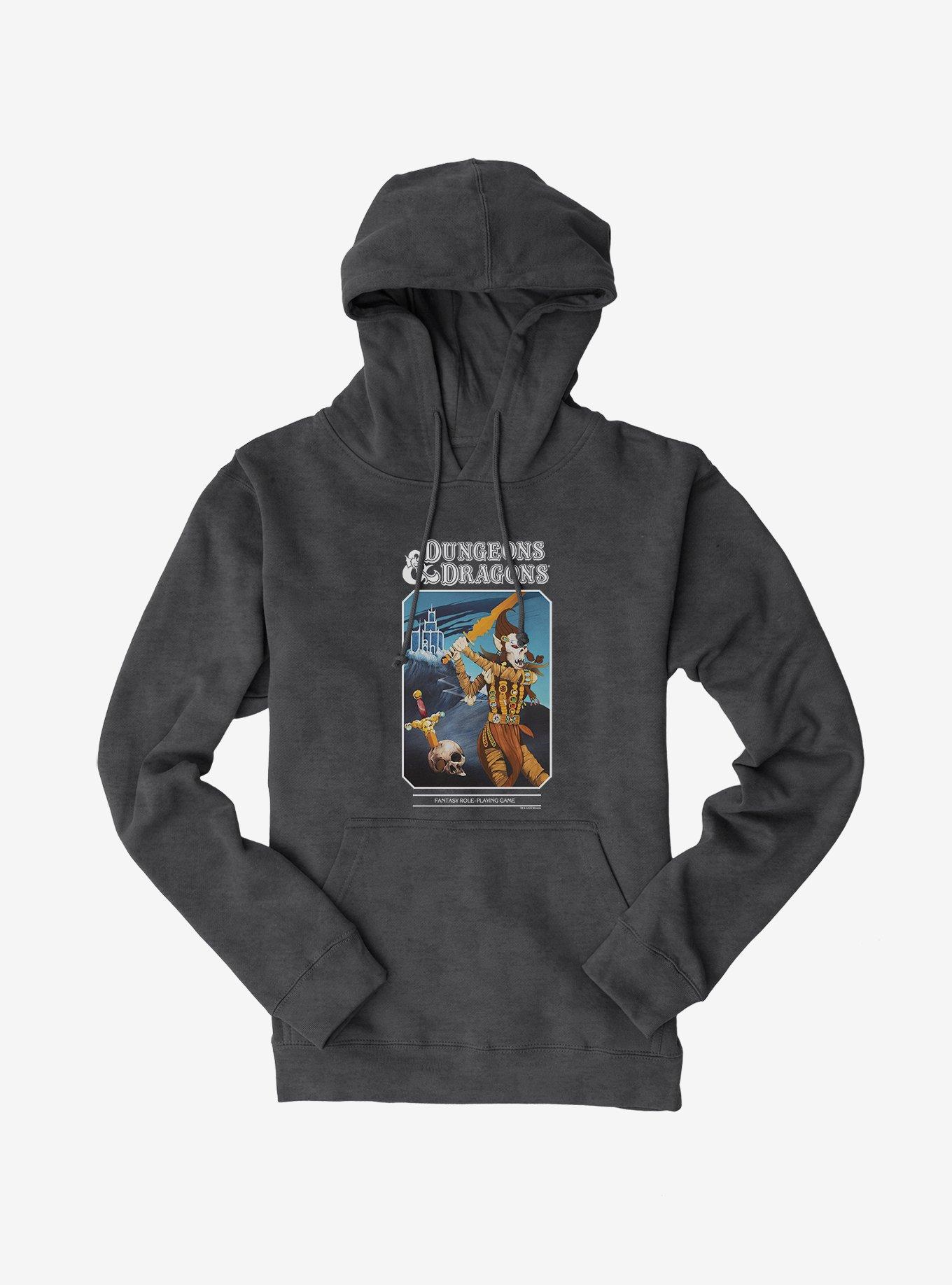 Dungeons & Dragons Vintage Attack or Flee Hoodie, DARK HEATHER, hi-res