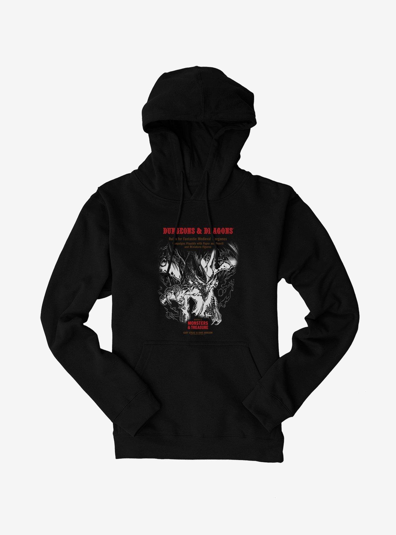 Dungeons & Dragons White Box Dragon and Flames Hoodie, BLACK, hi-res