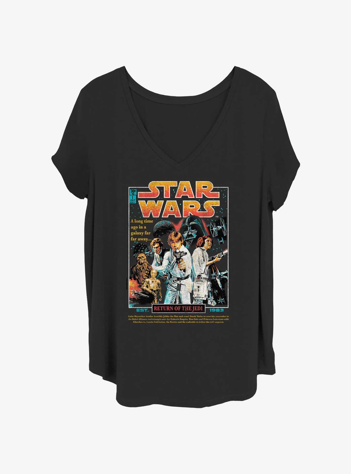 Star Wars Return Of The Jedi Poster Womens T-Shirt Plus Size, BLACK, hi-res