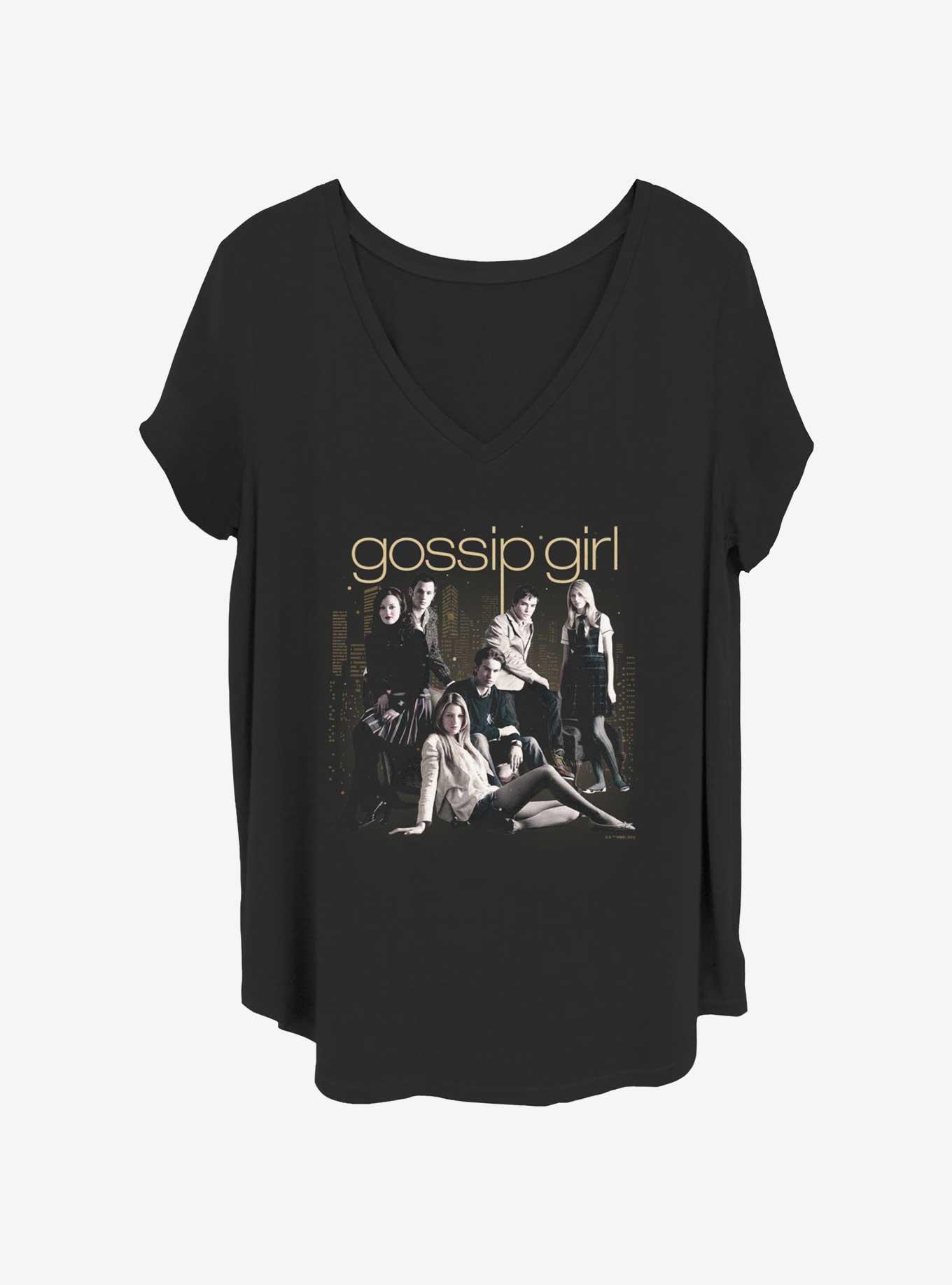 Gossip Girl Cast Womens T-Shirt Plus Size, BLACK, hi-res
