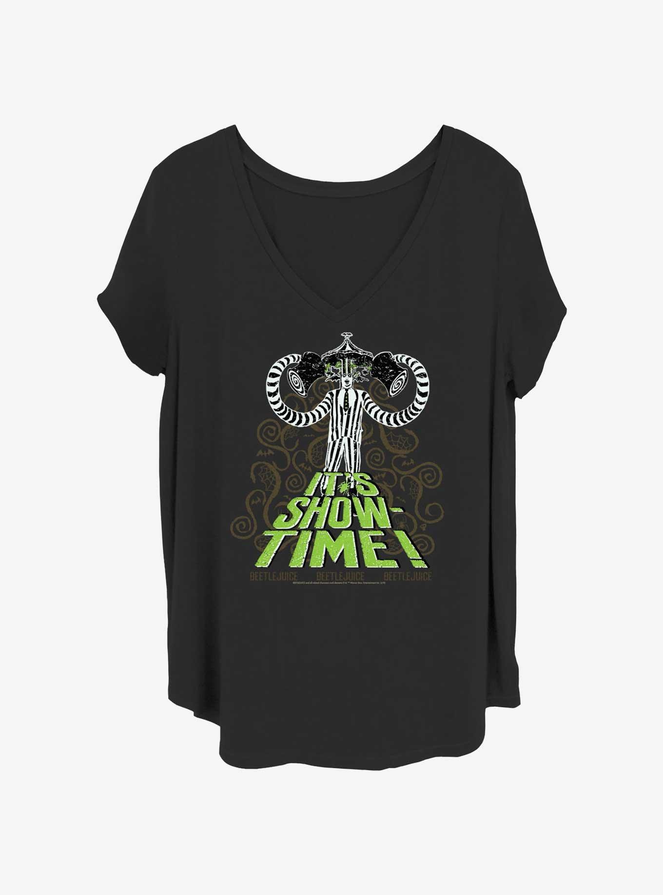 Beetlejuice It's Showtime Womens T-Shirt Plus Size, BLACK, hi-res