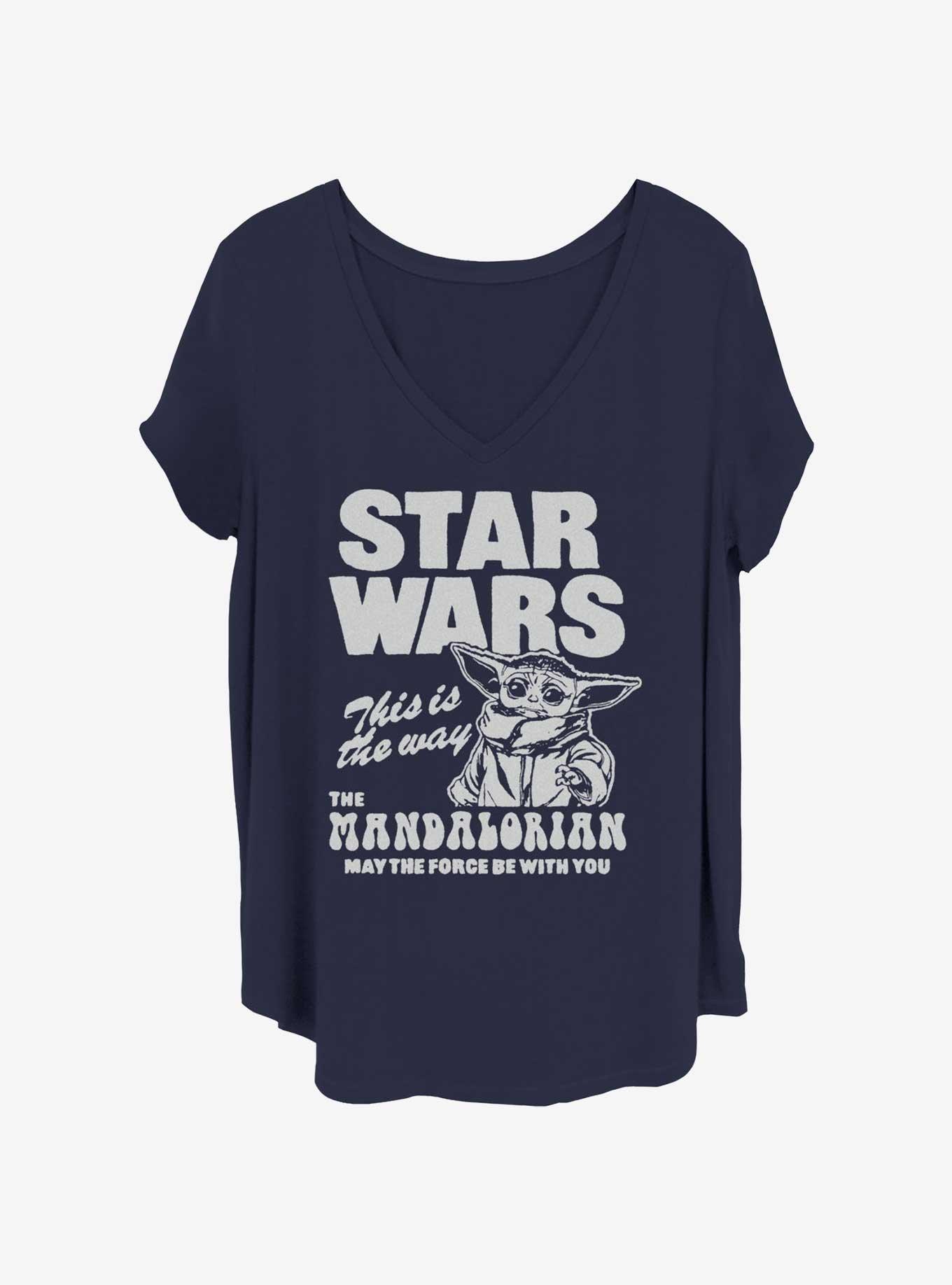 Star Wars The Mandalorian Baby Boy Womens T-Shirt Plus Size, NAVY, hi-res