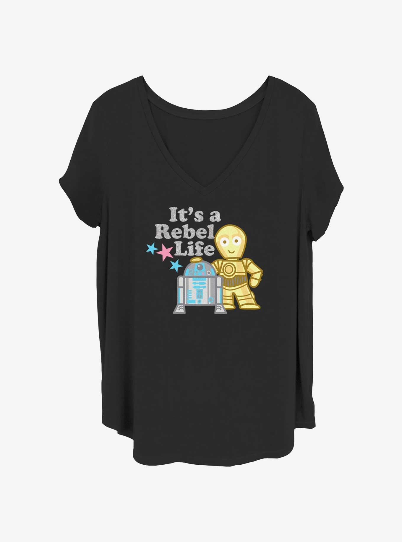 Star Wars Its A Rebel Life Womens T-Shirt Plus Size, BLACK, hi-res