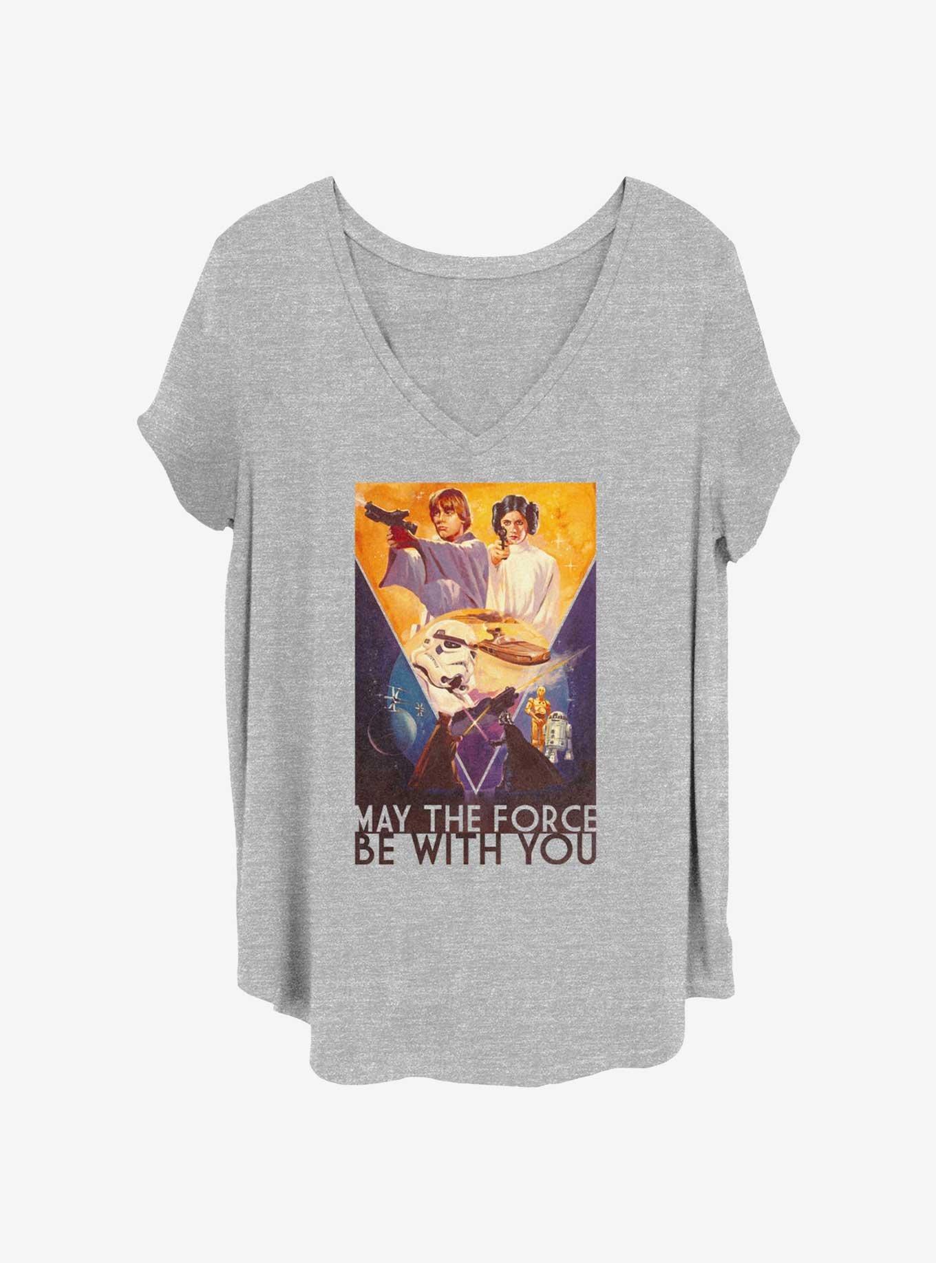 Star Wars Painterly Poster Womens T-Shirt Plus Size, HEATHER GR, hi-res