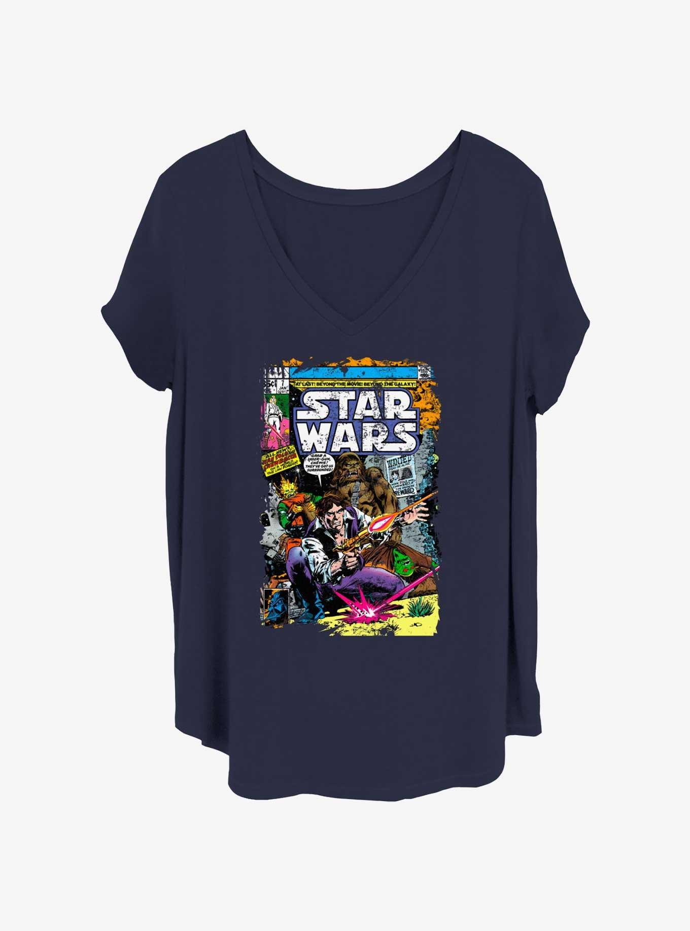 Star Wars Comic Womens T-Shirt Plus Size, NAVY, hi-res