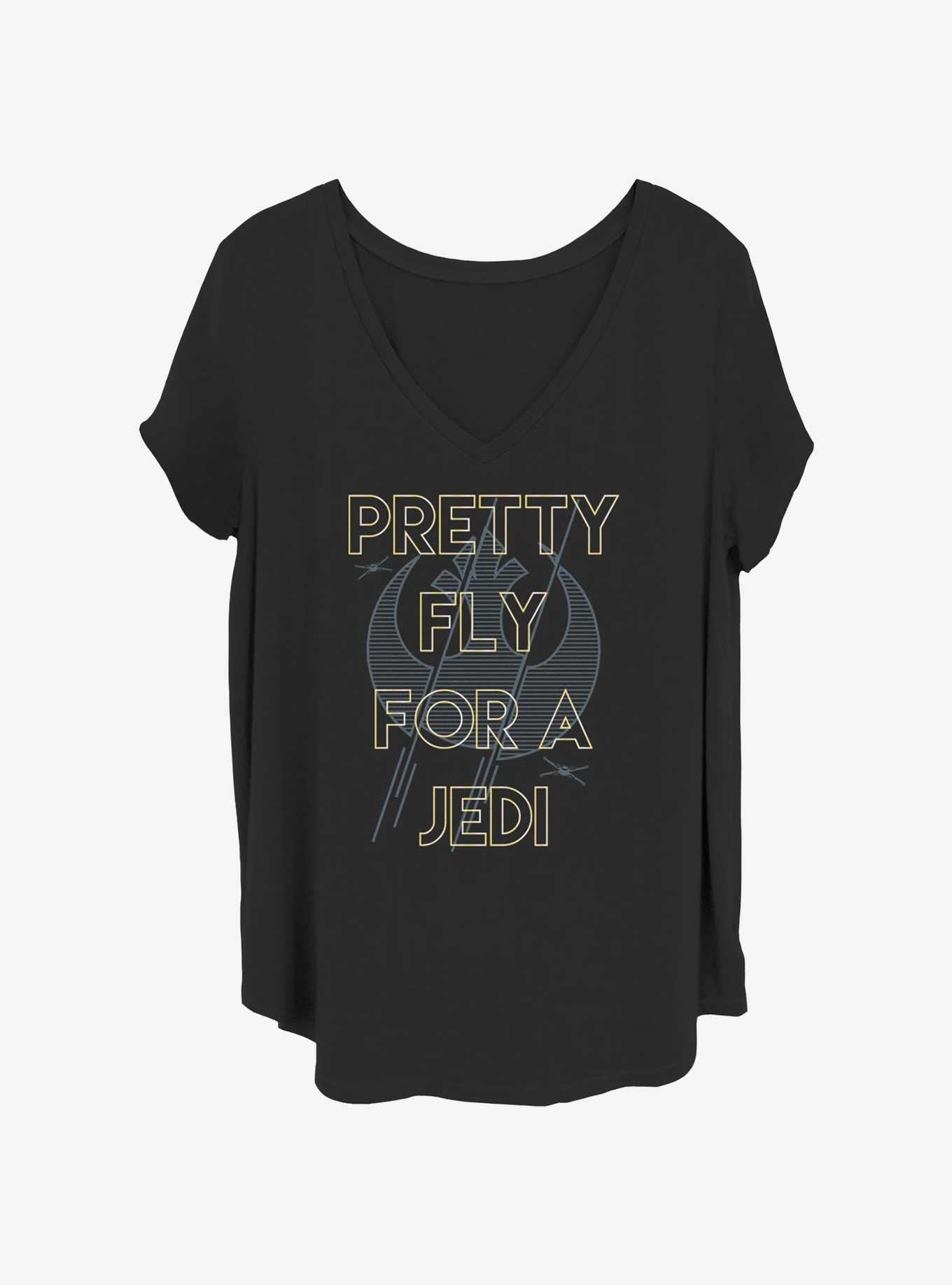 Star Wars Pretty Fly Jedi Womens T-Shirt Plus Size, BLACK, hi-res