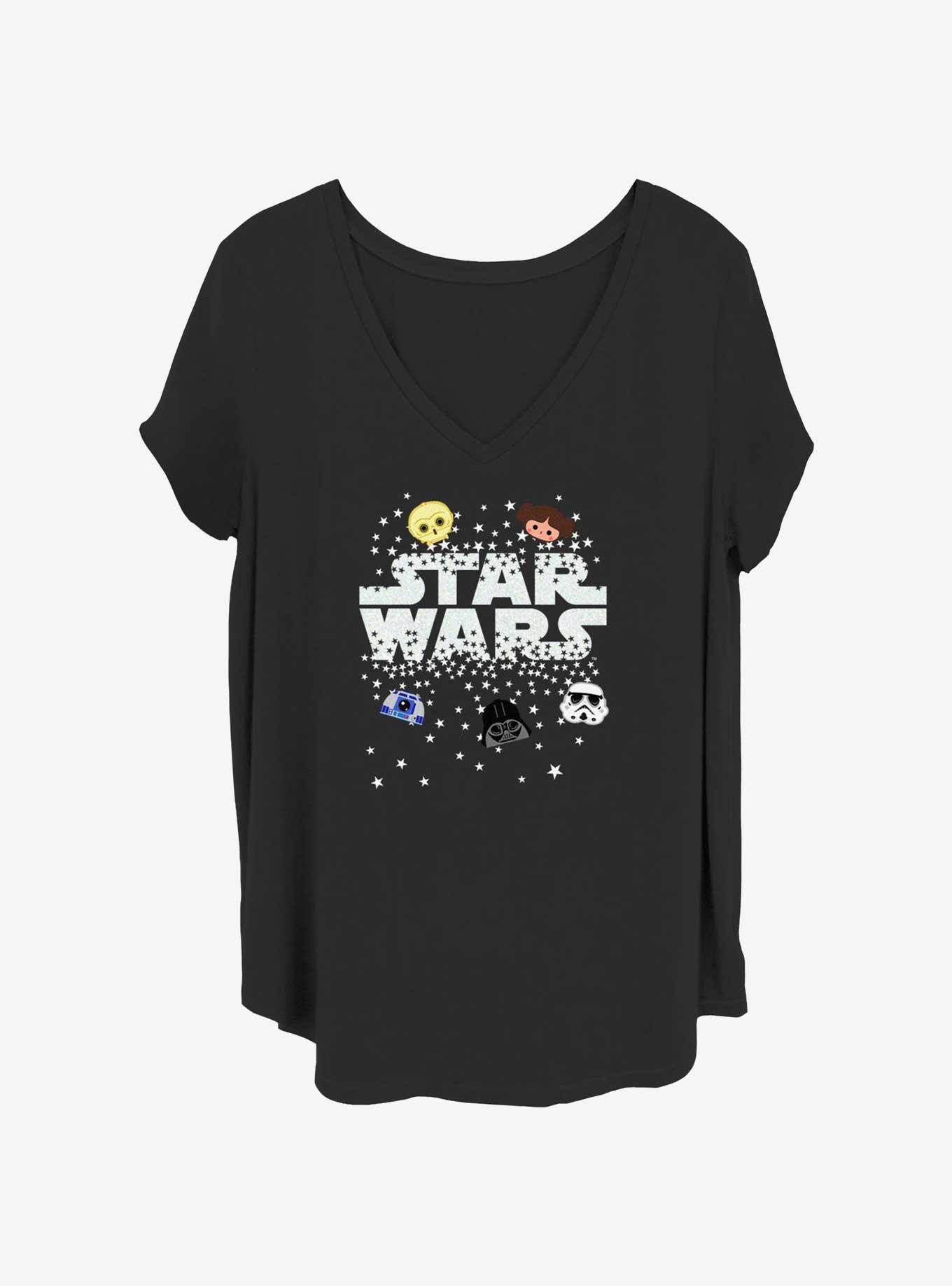 Star Wars Emoji Heads Womens T-Shirt Plus Size, BLACK, hi-res