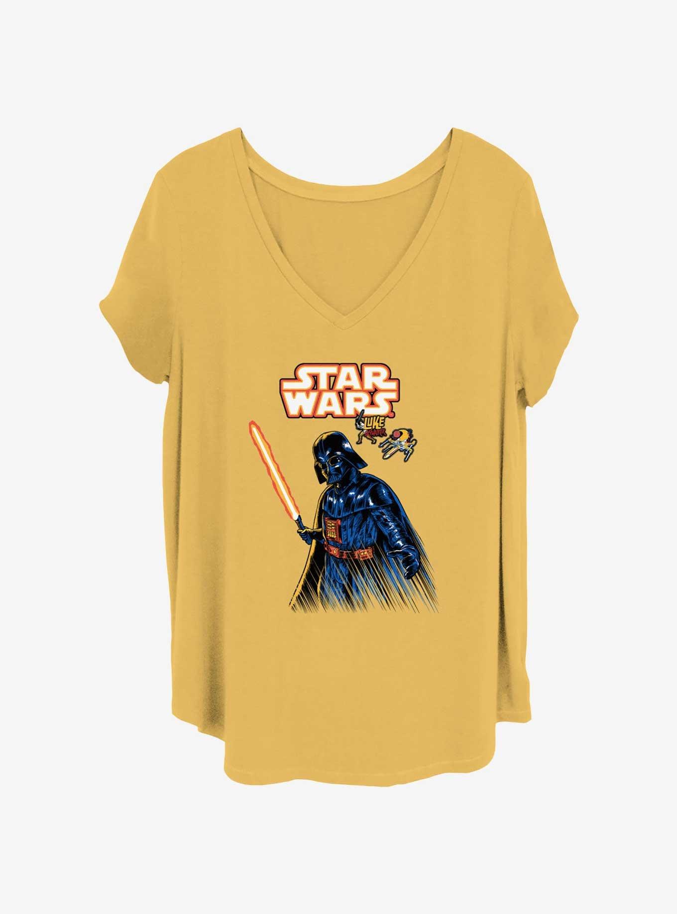 Star Wars Vader Illustrated Womens T-Shirt Plus Size, OCHRE, hi-res