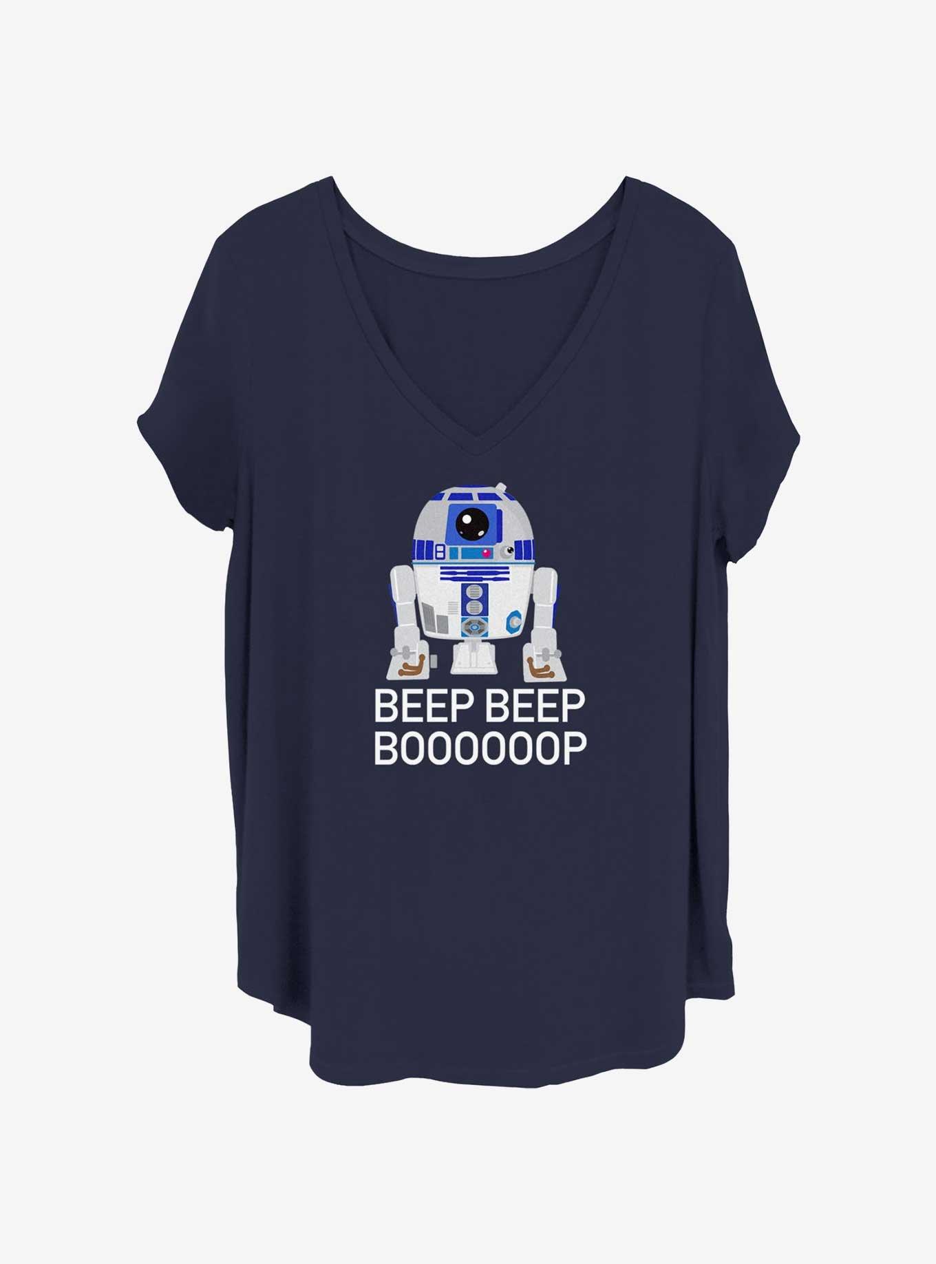 Star Wars R2D2 Beep Beep Boooop Womens T-Shirt Plus Size, NAVY, hi-res