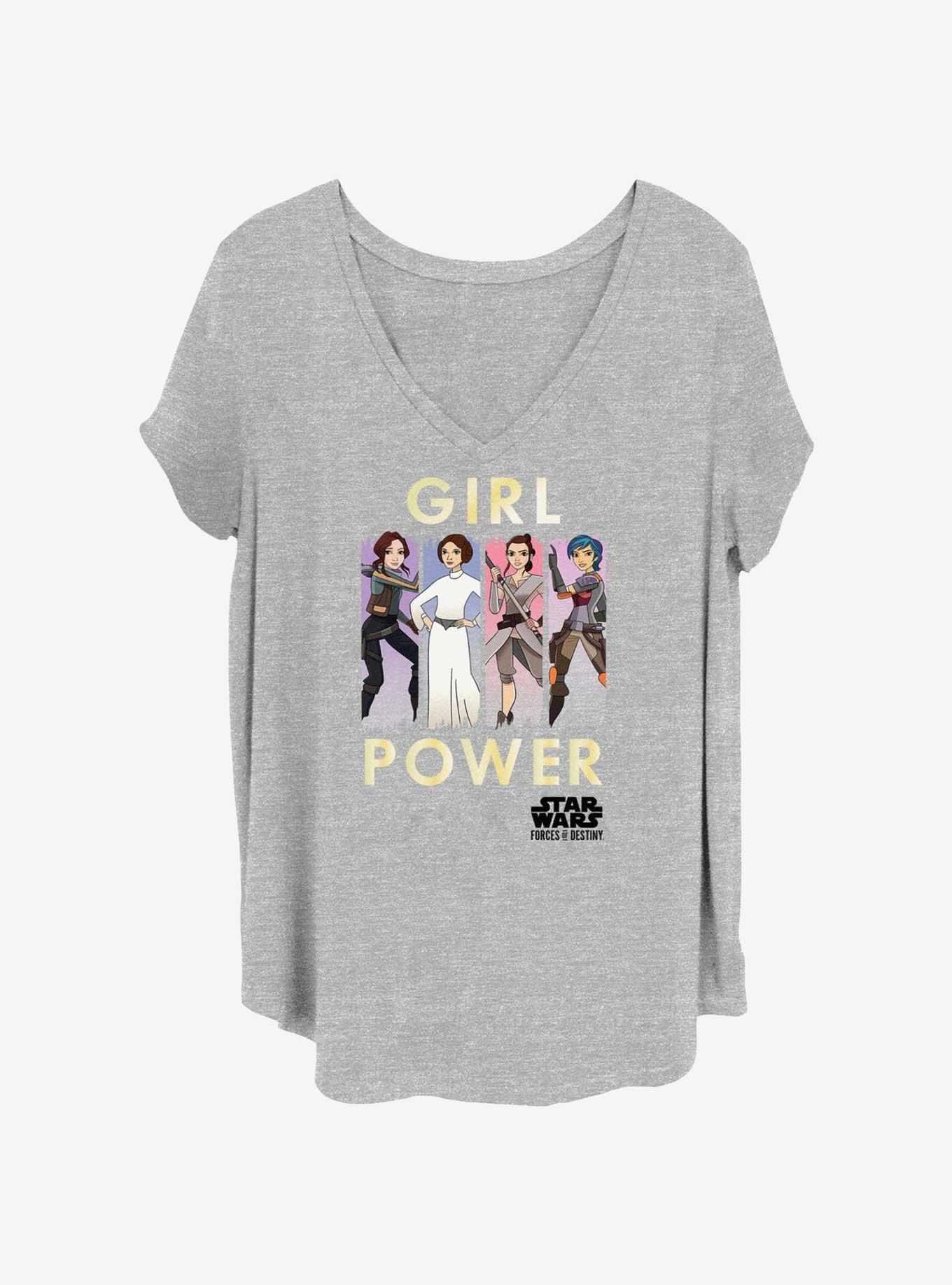 Star Wars Girl Power Womens T-Shirt Plus Size, HEATHER GR, hi-res