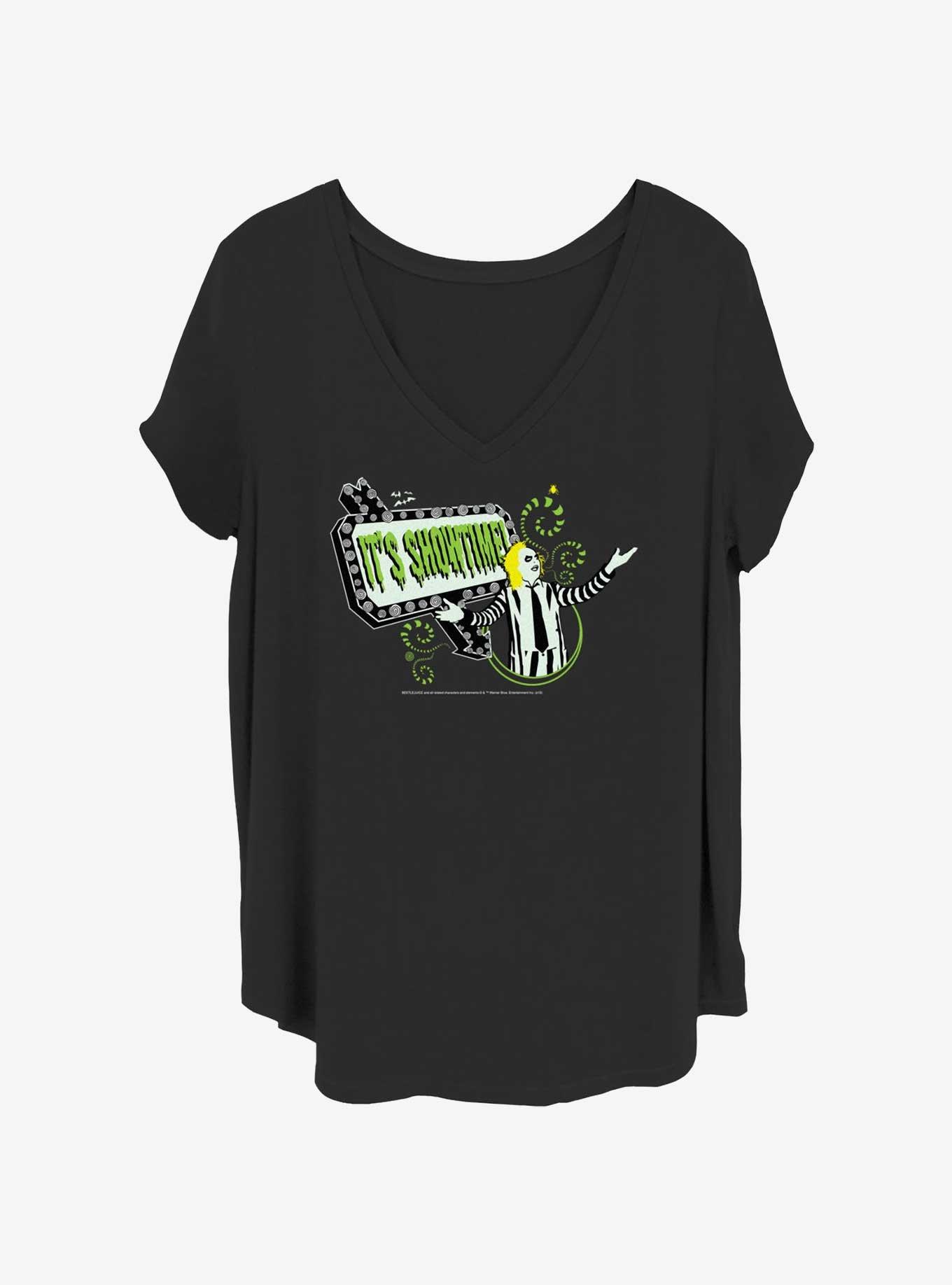 Beetlejuice It's Showtime Sign Womens T-Shirt Plus Size