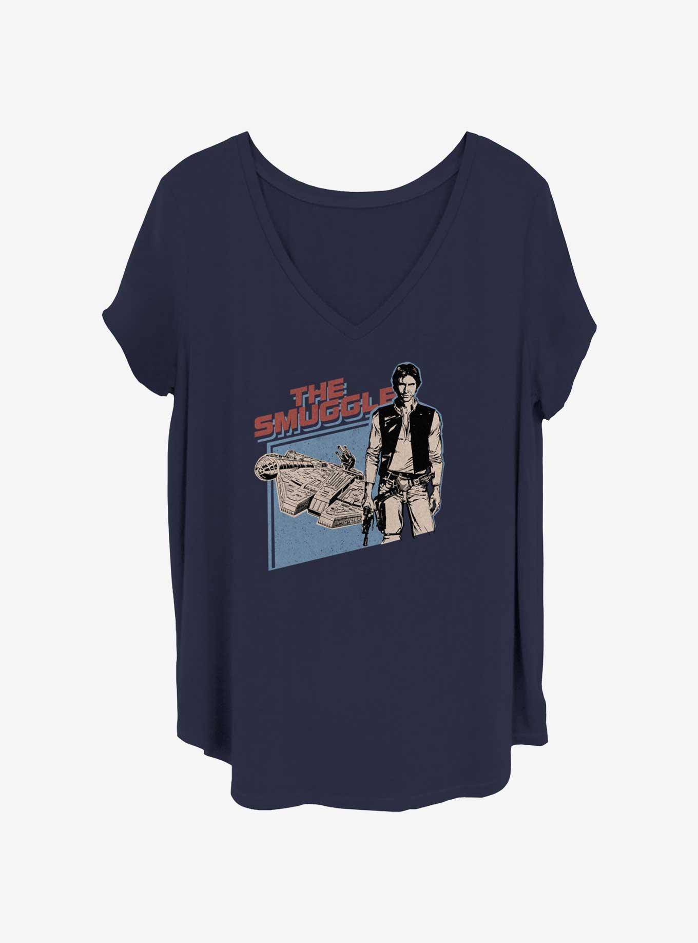 Star Wars Han The Smuggler Womens T-Shirt Plus Size, NAVY, hi-res