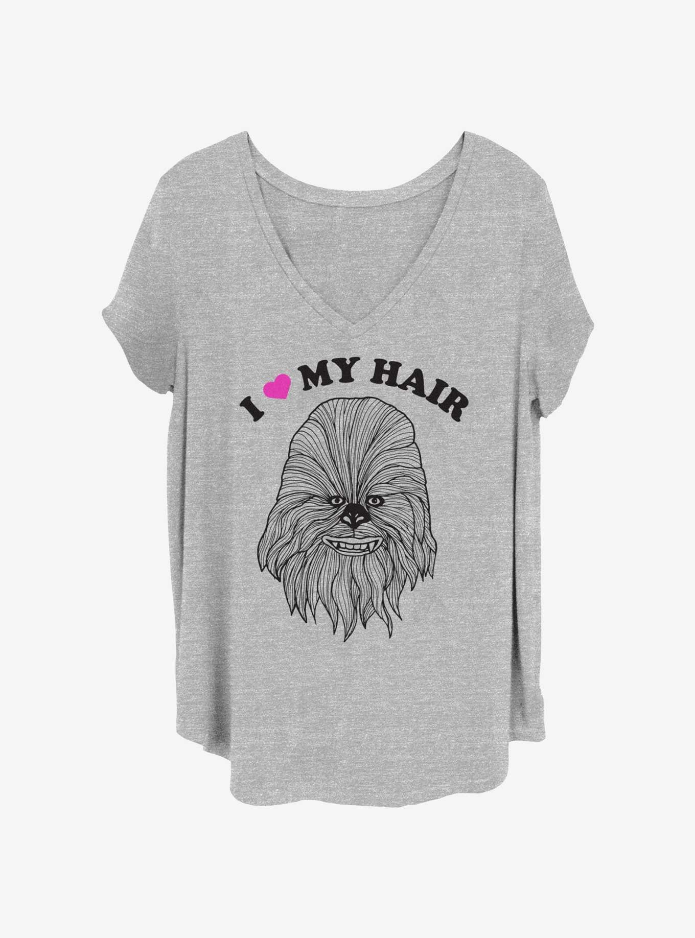 Star Wars Love My Hair Chewy Womens T-Shirt Plus Size, HEATHER GR, hi-res