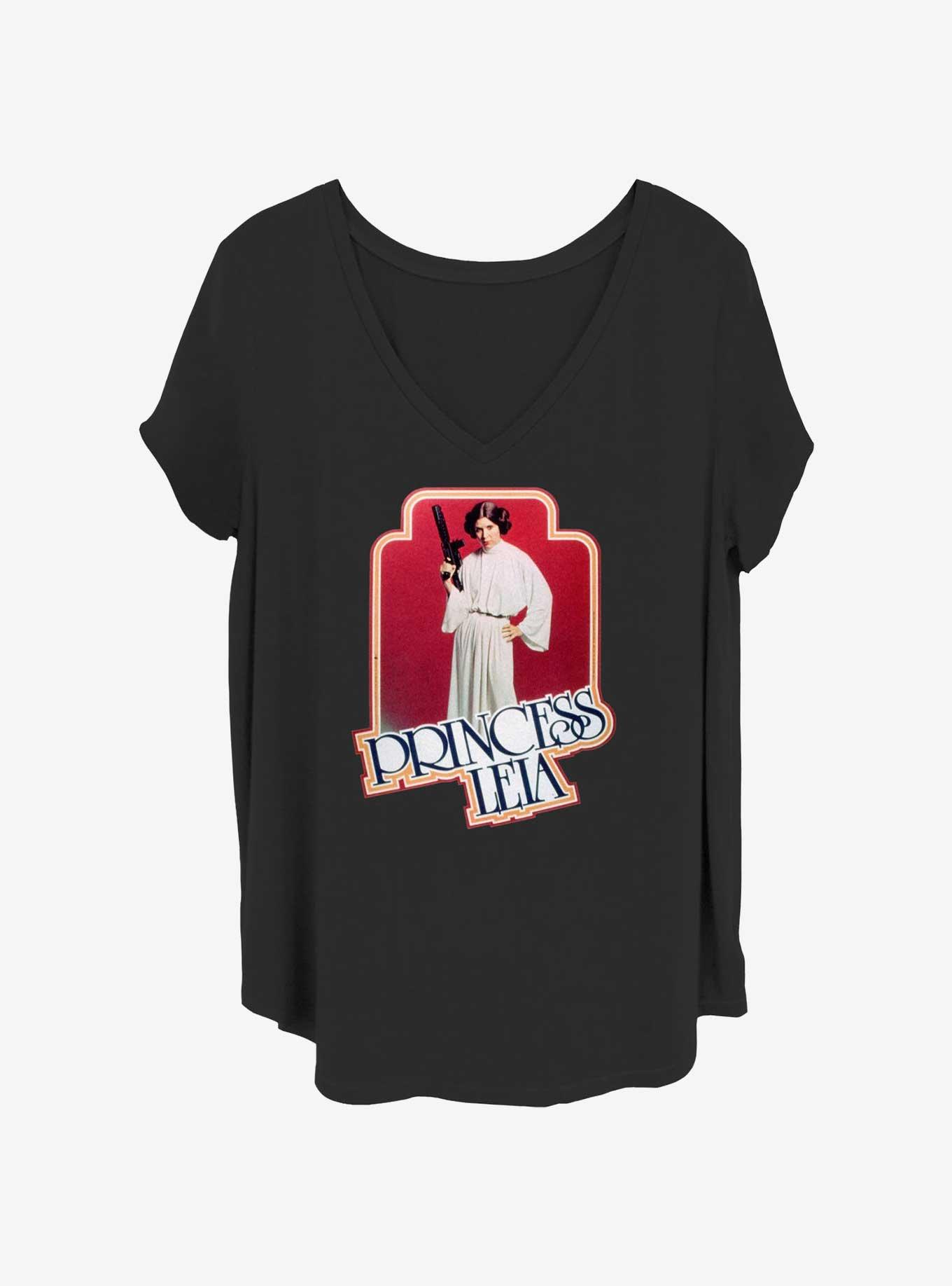 Star Wars Princess Leia Pose Womens T-Shirt Plus Size, BLACK, hi-res