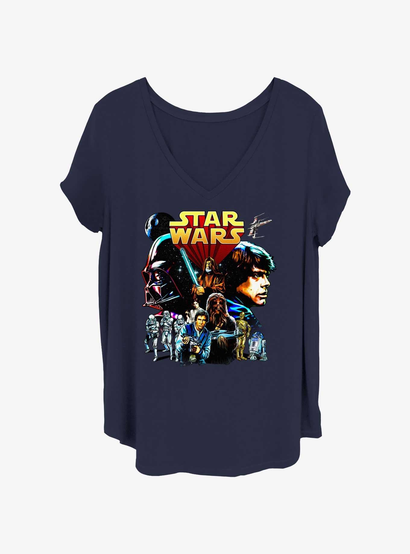 Star Wars Group Womens T-Shirt Plus Size, NAVY, hi-res