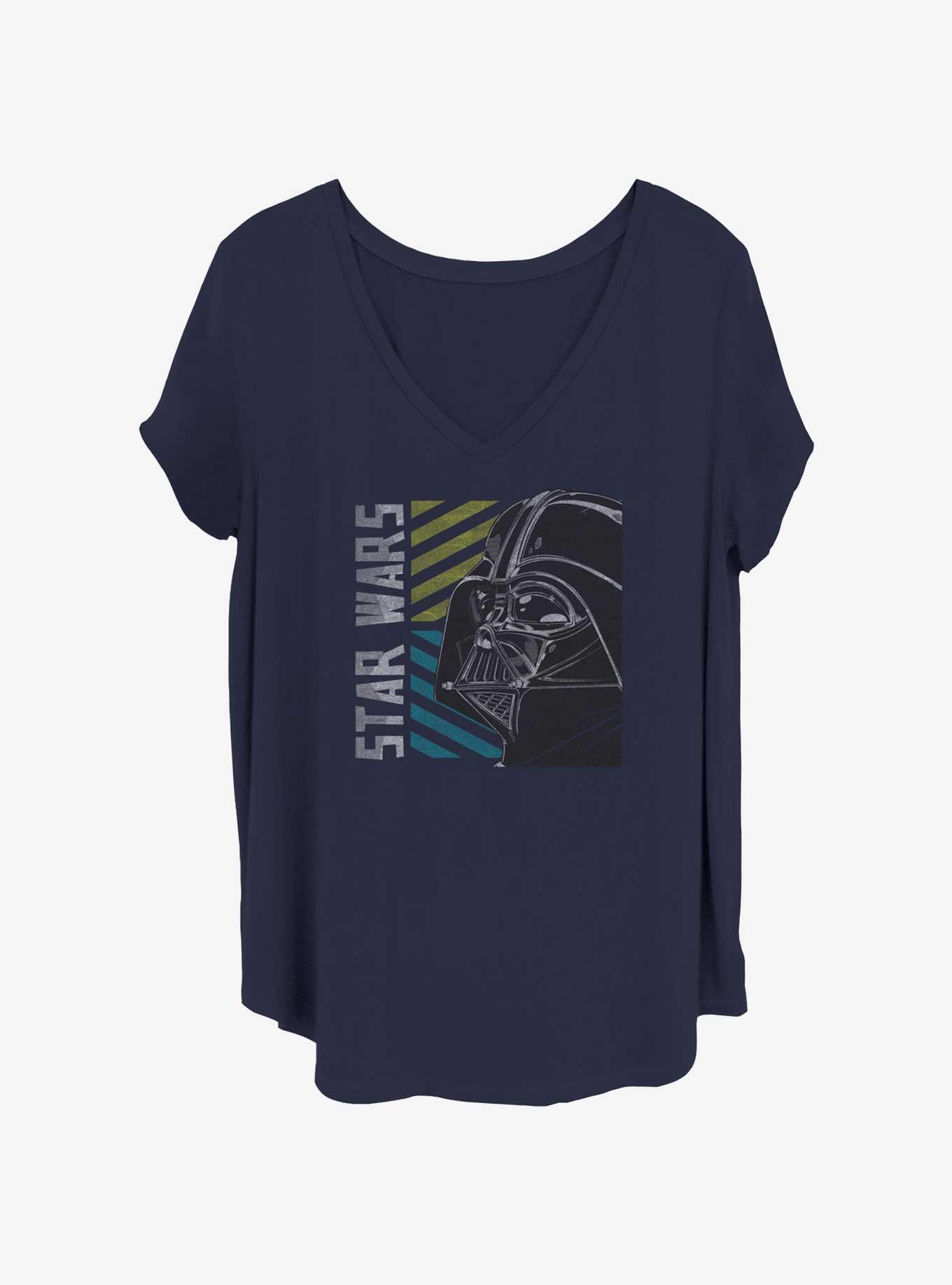 Star Wars Vader Stripes Womens T-Shirt Plus Size, NAVY, hi-res